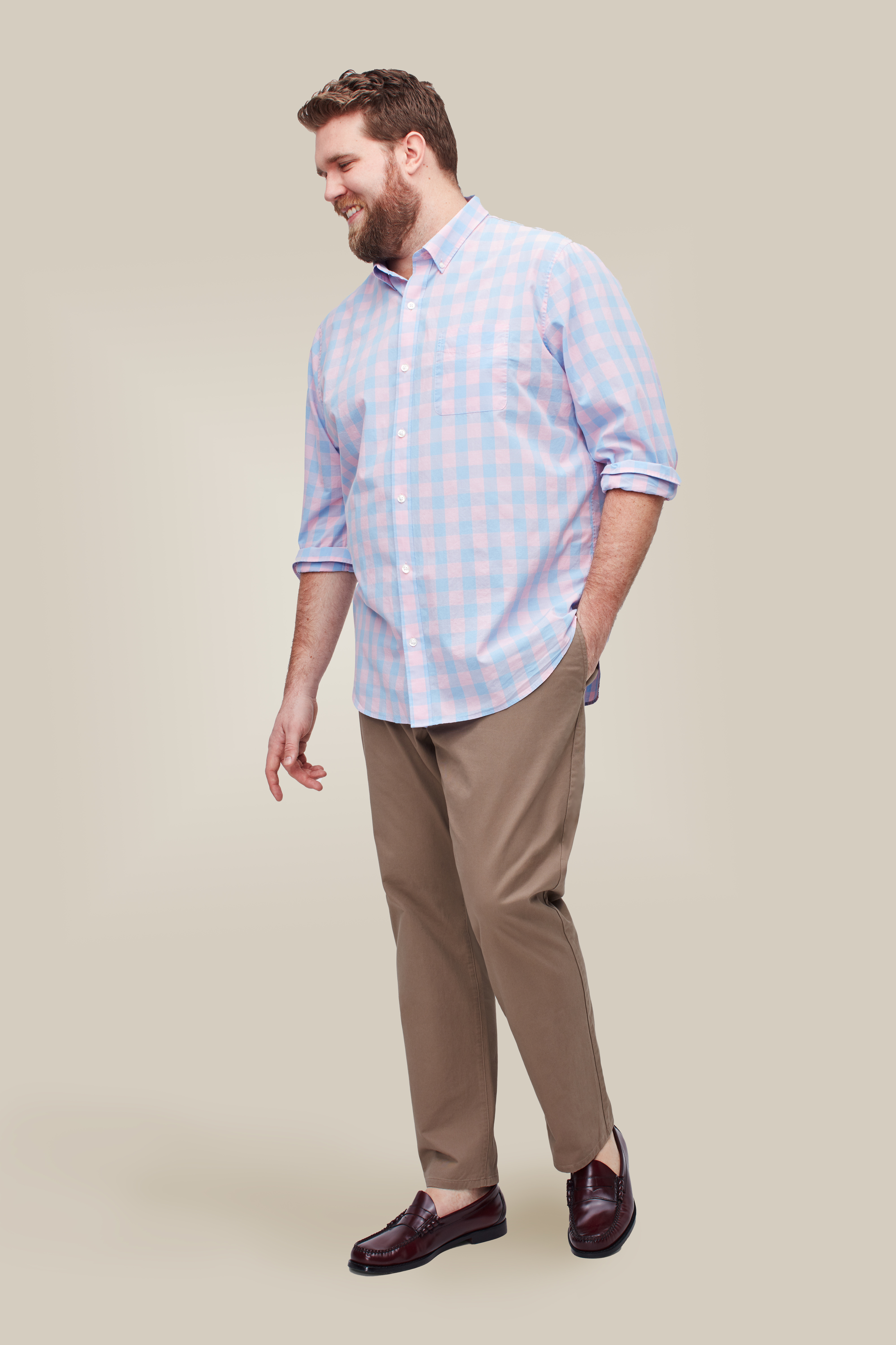 Lightweight Button-Down Shirt Extended Sizes