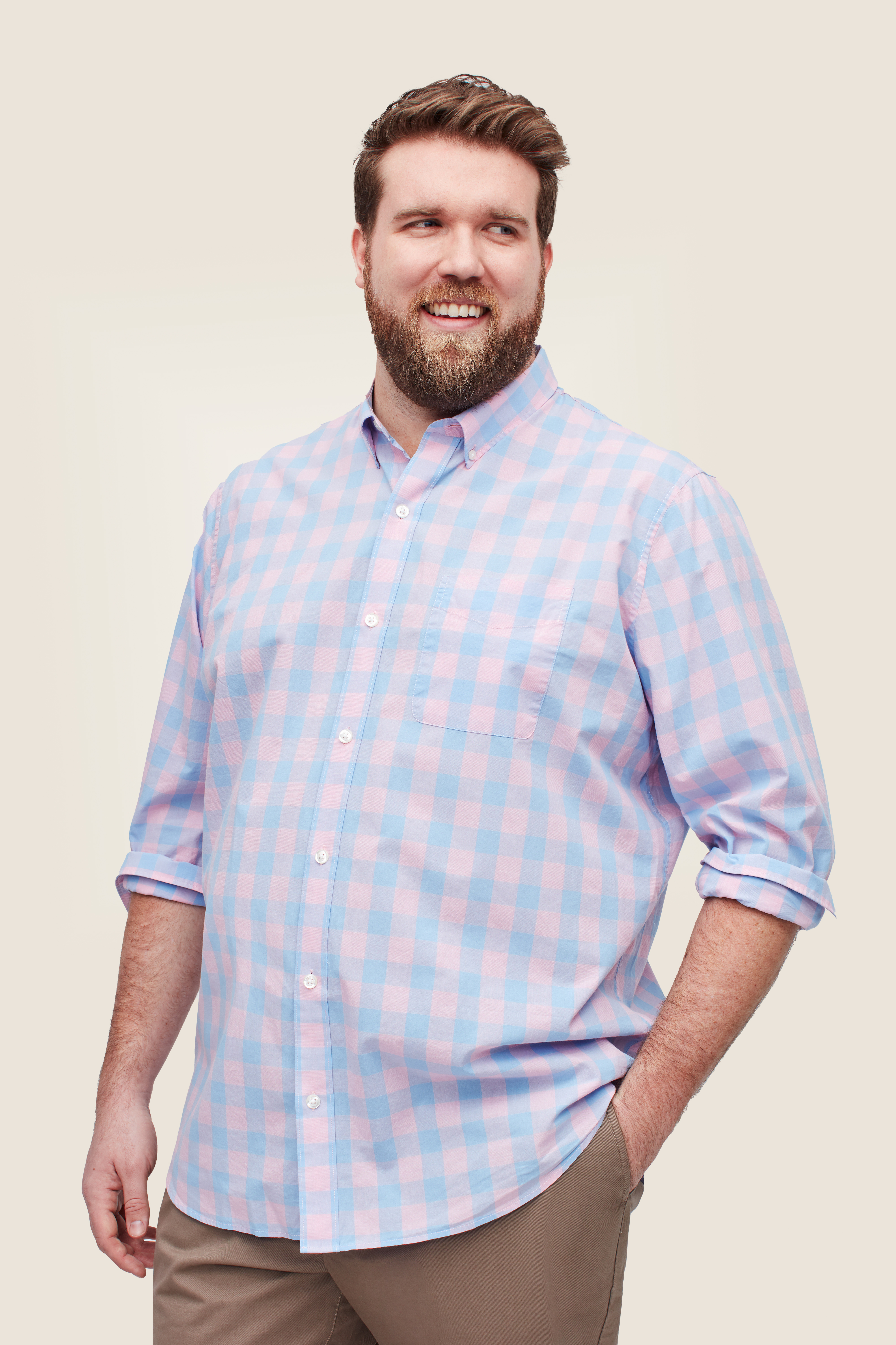 Lightweight Button-Down Shirt Extended Sizes