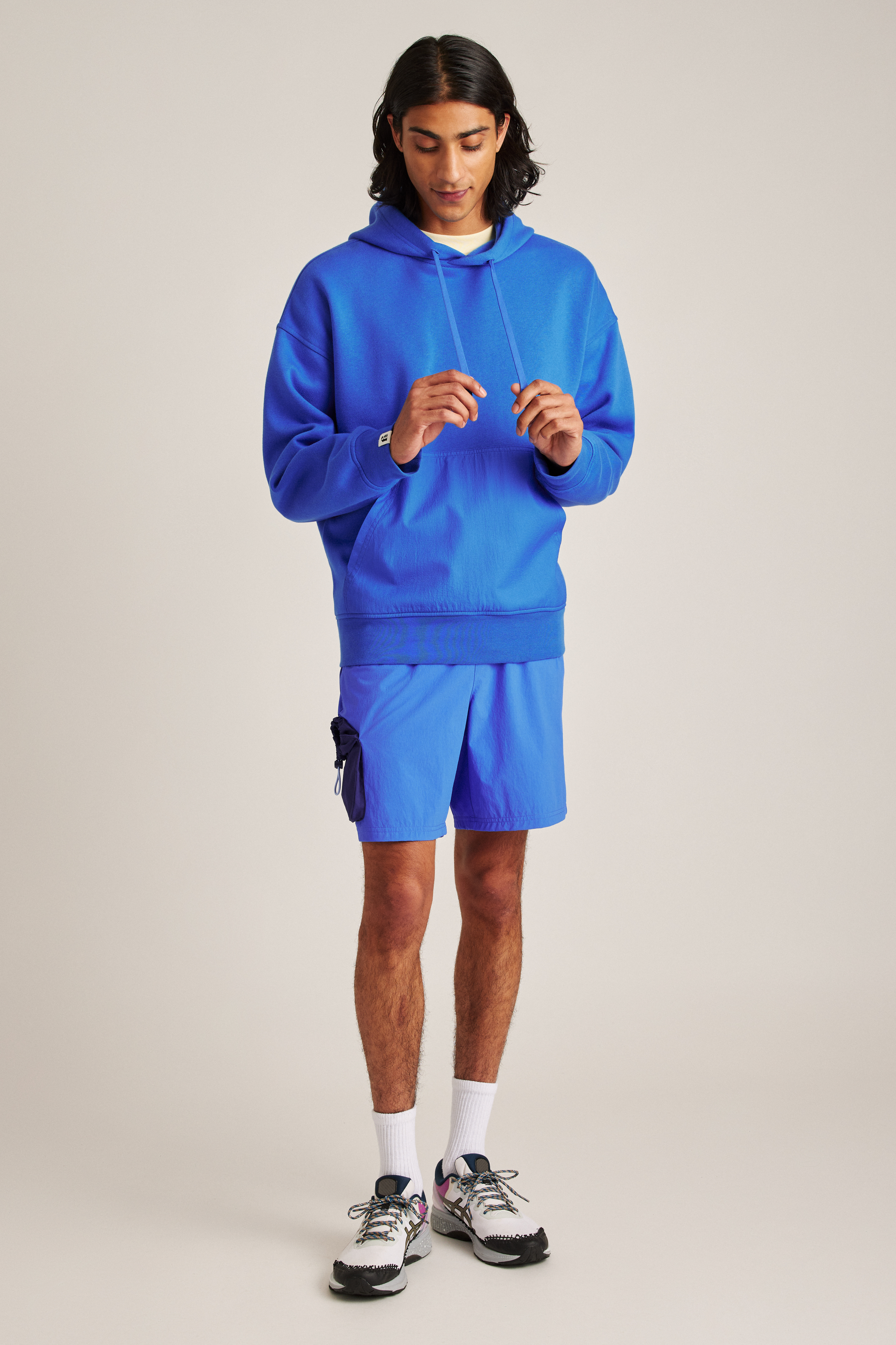 Relaxed Fleece Mixed Media Pullover Hoodie | Fielder | Bonobos