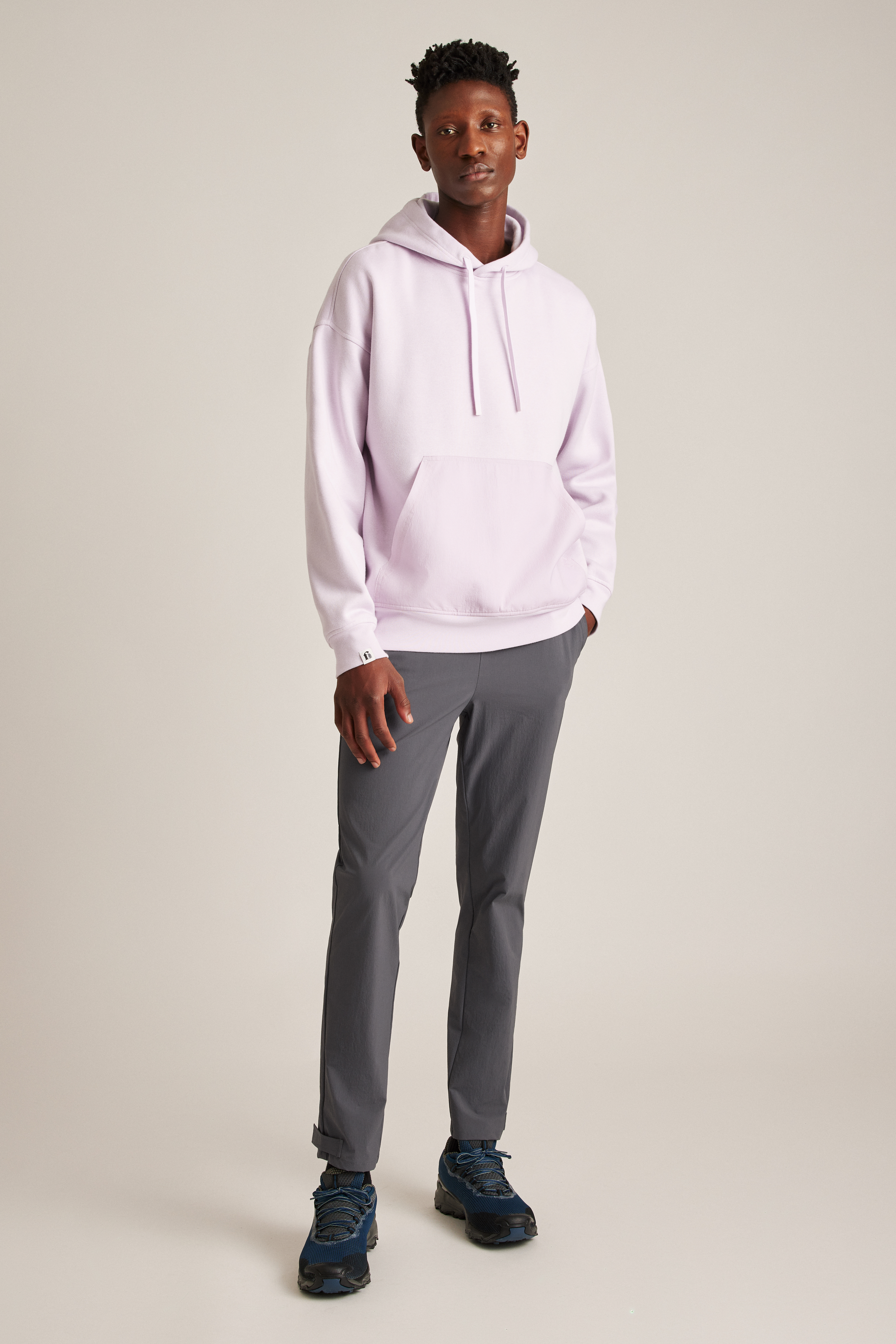 Relaxed Fleece Mixed Media Pullover Hoodie | Fielder | Bonobos