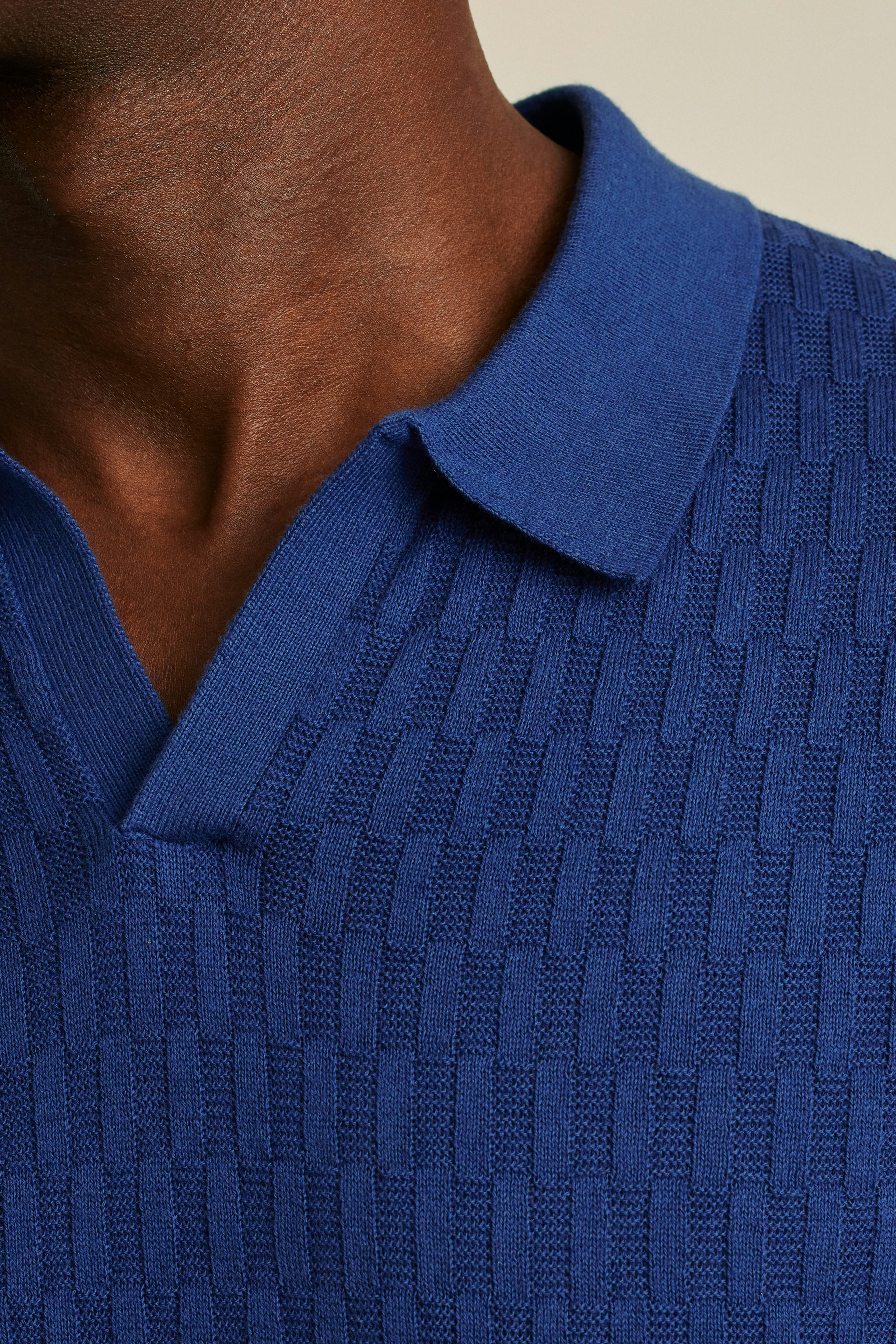Grid Stitch Sweater Polo