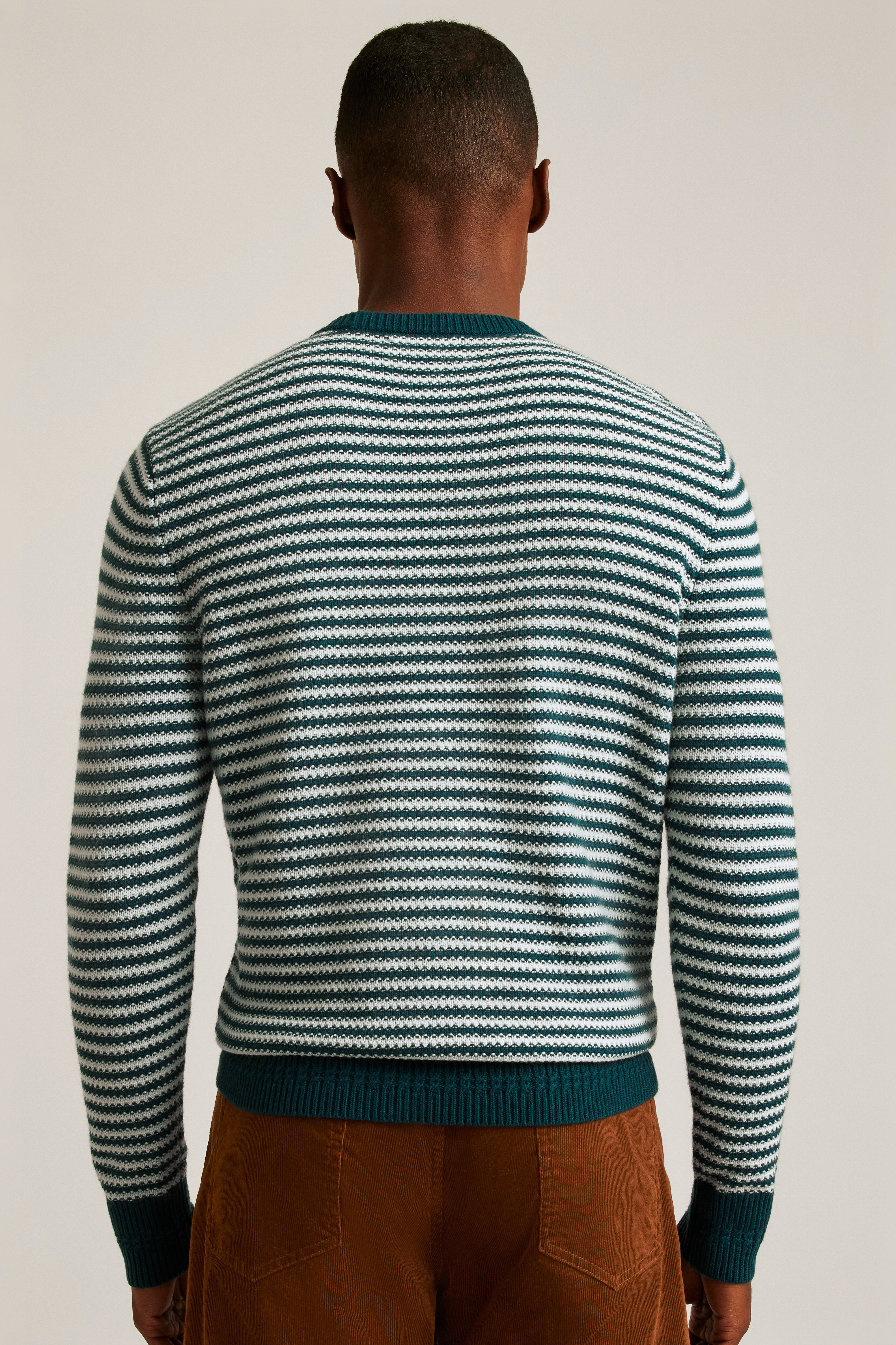 Midweight Stripe Stitch Crew Neck Sweater