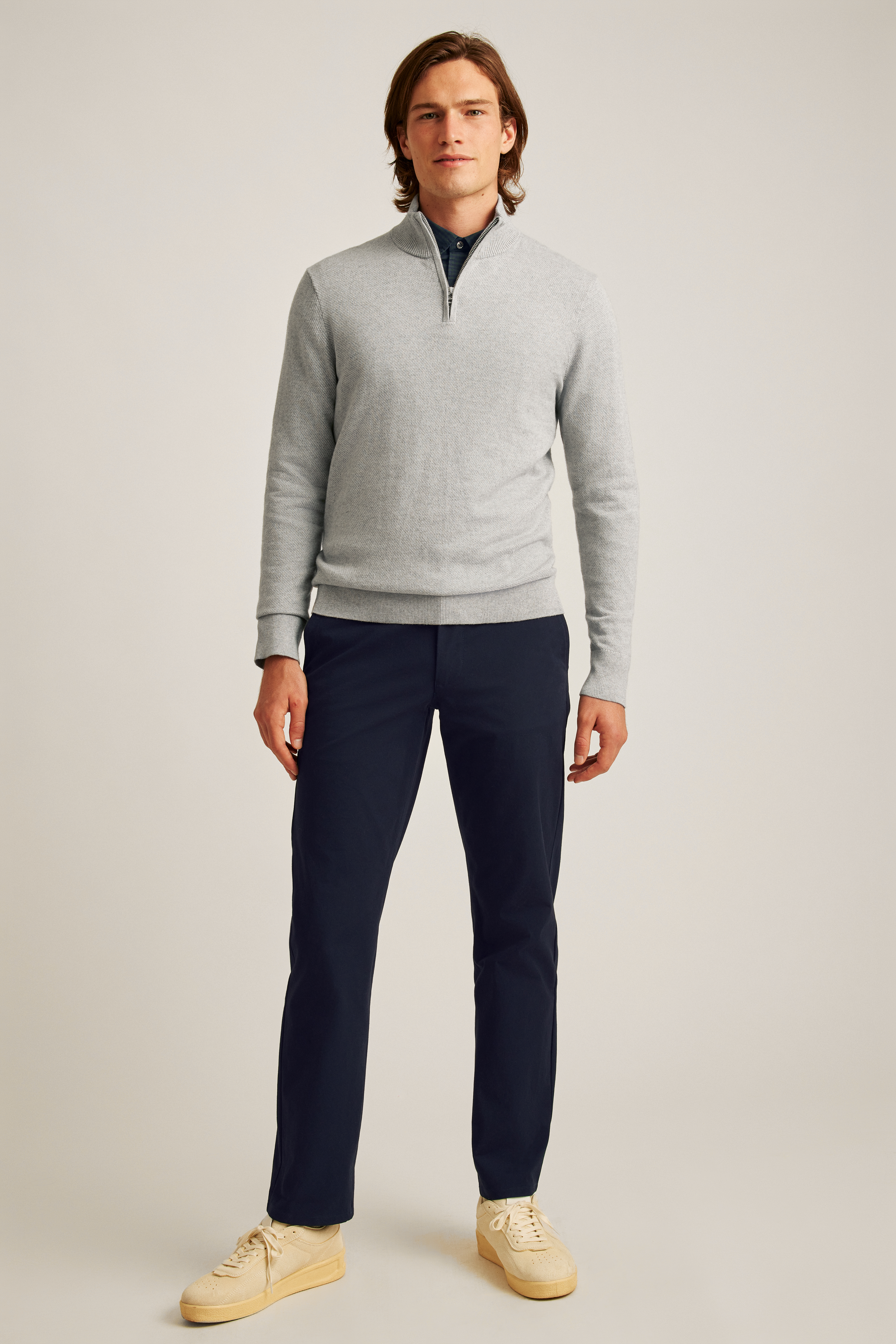 BONOBOS Half Zip Cotton Cashmere Pull Over Sweater. Men’s popular S. Charcoal Gray.