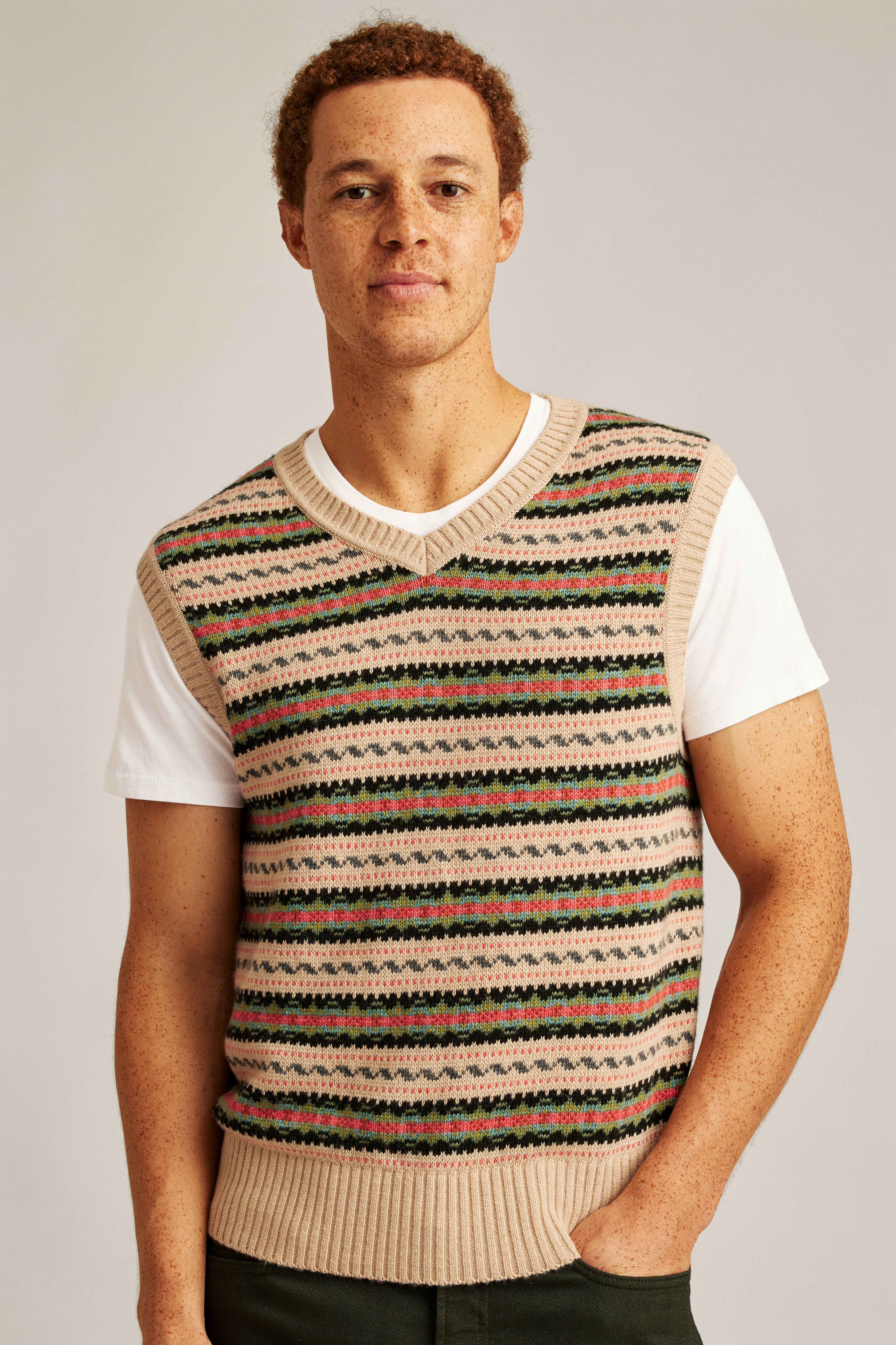 Merino Wool Fair Isle Sweater Vest