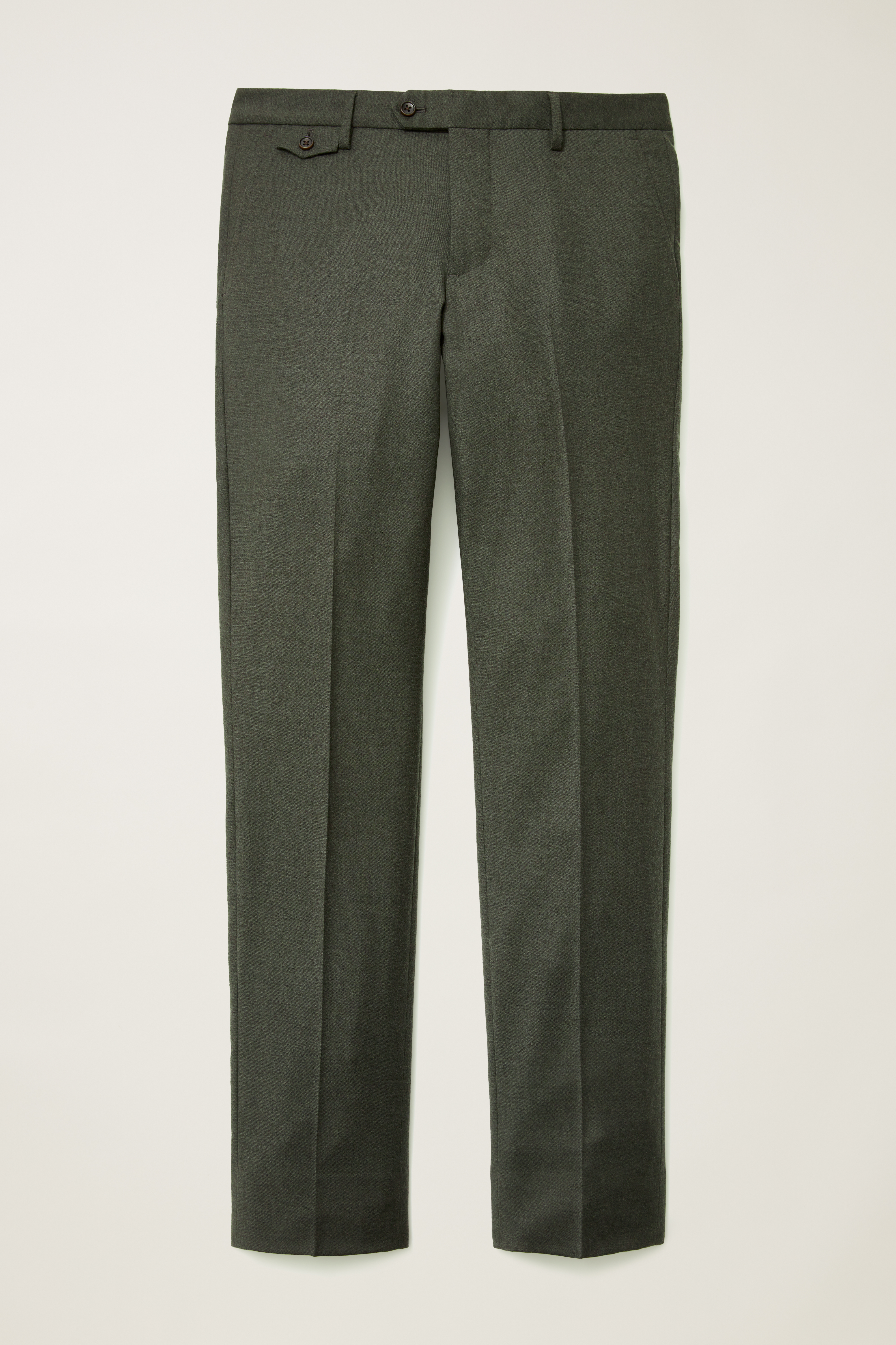 green wool dress pants Dark Green Semi-Wide Leg Wool Marbella Dress Pant by Tiglio Lux – Italian  Suit Outlet main image 1