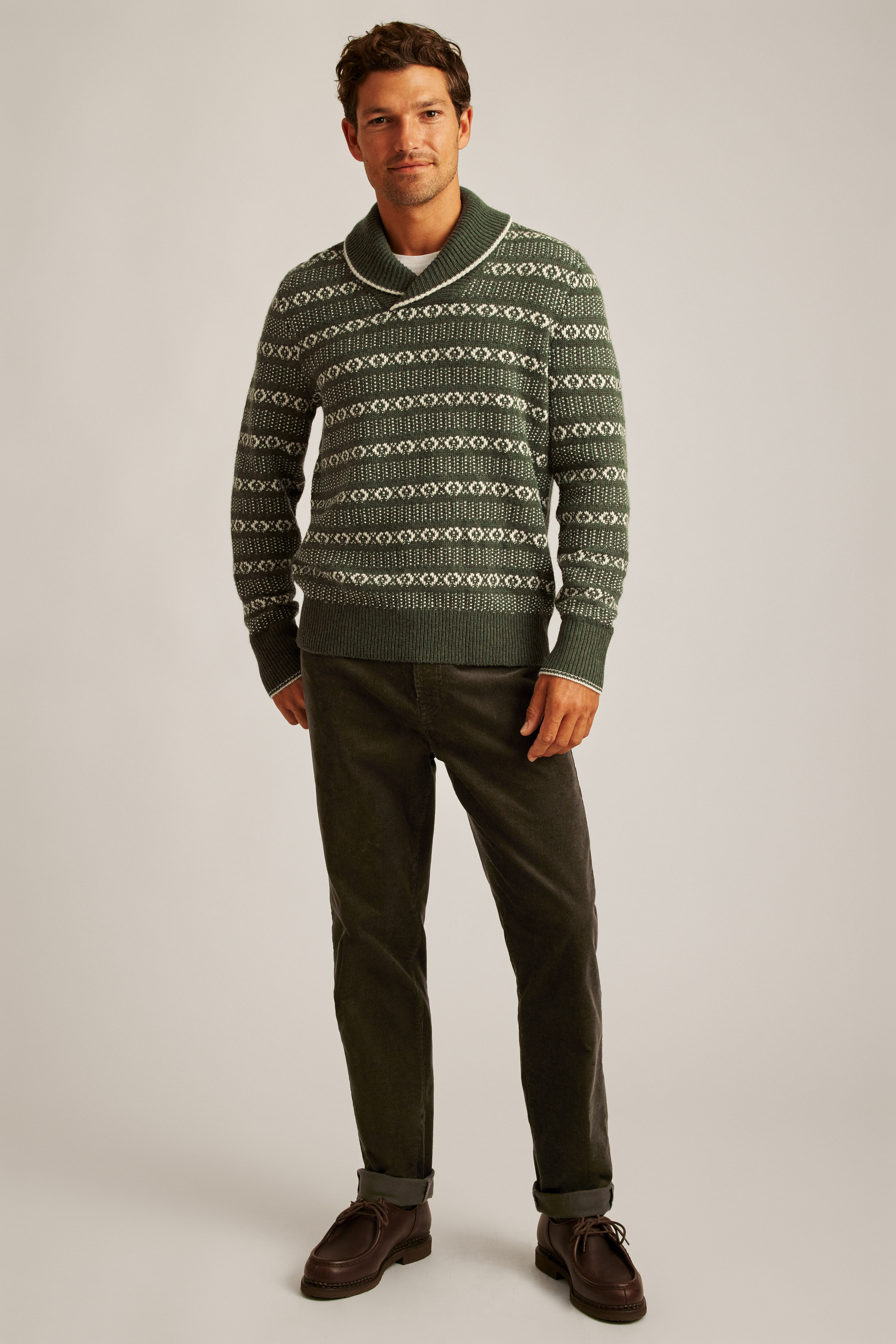 Fair Isle Shawl Sweater Pullover