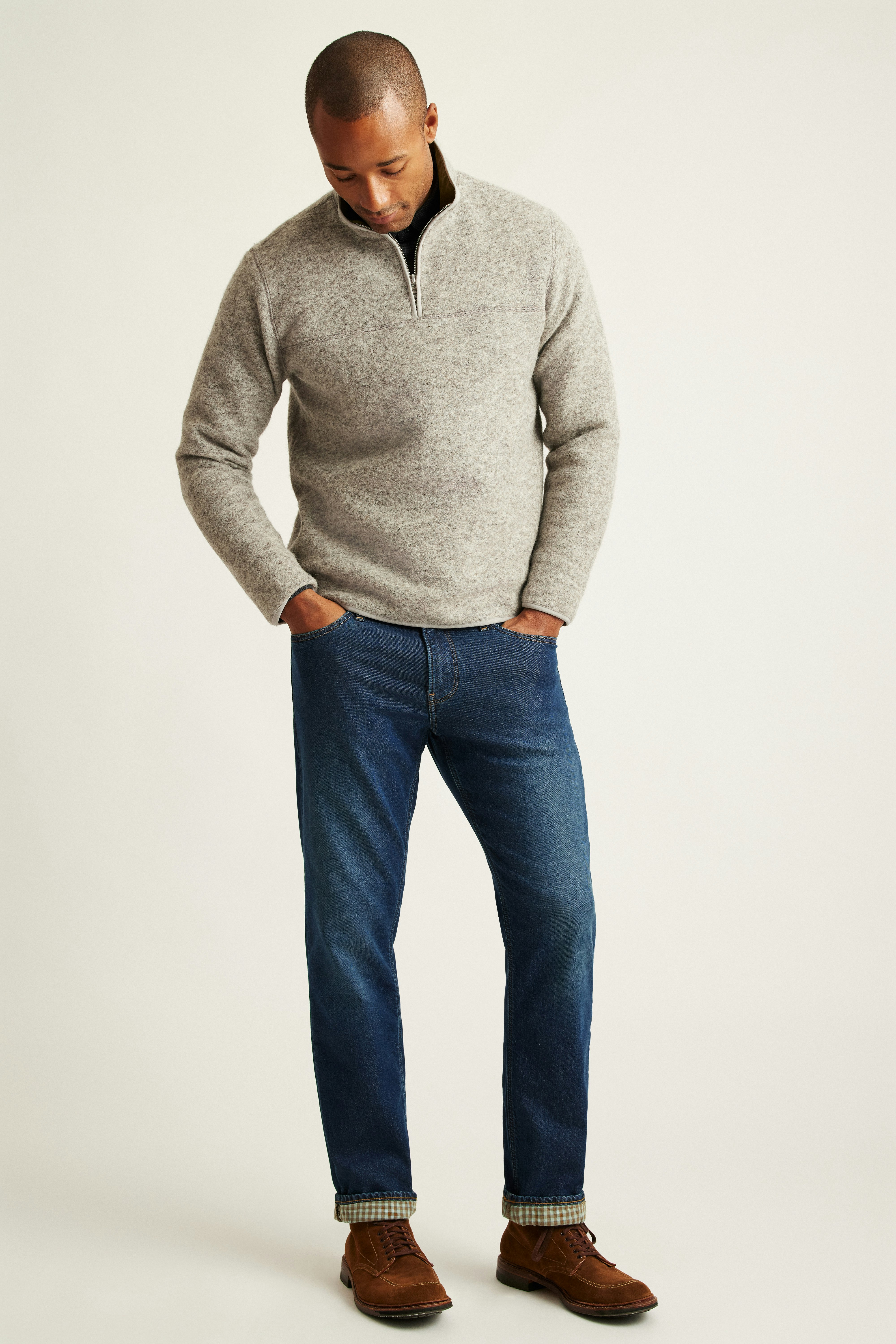 Italian Wool Half Zip Pullover Sweater