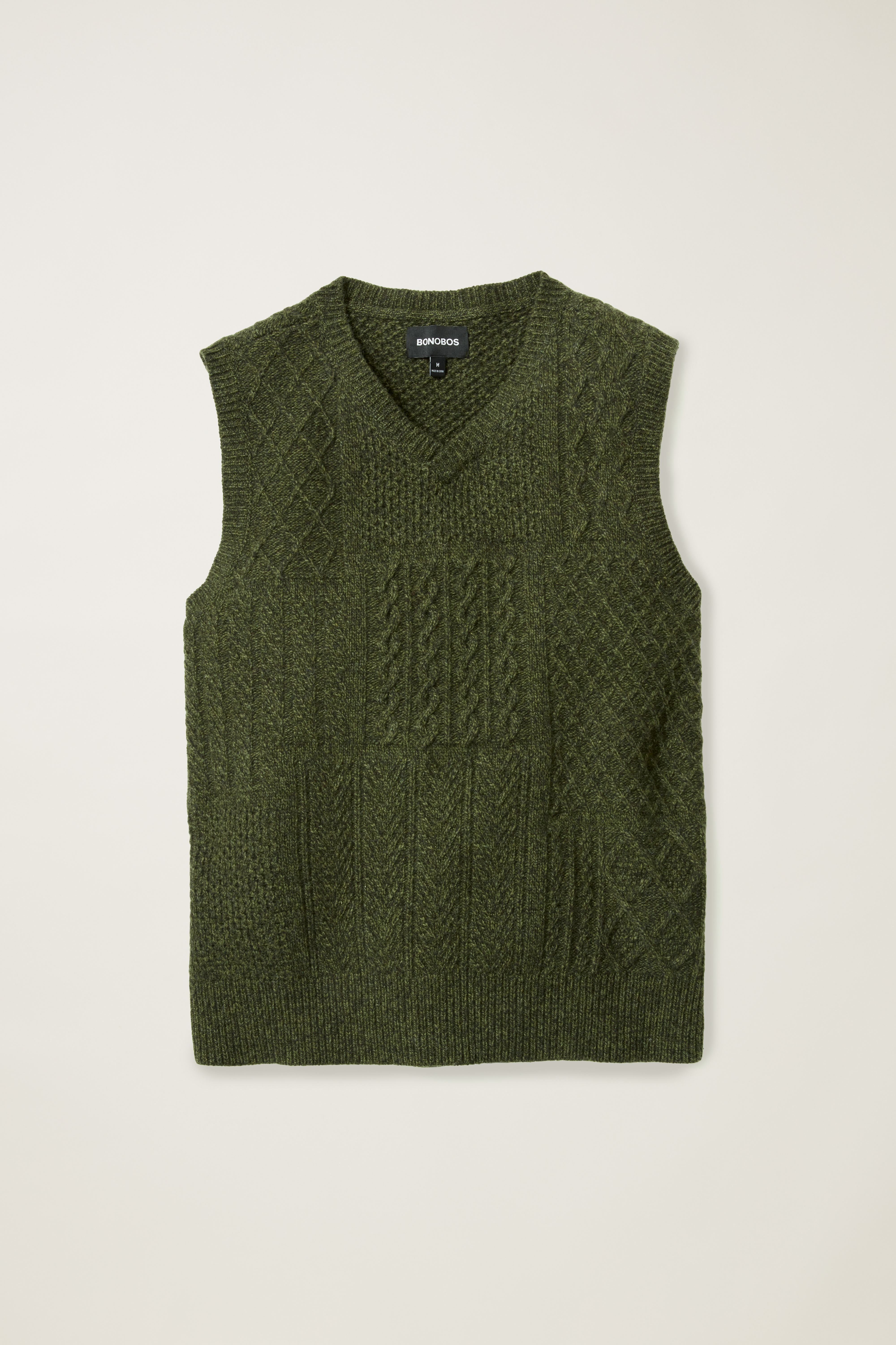 Wool Cable Crew Vest