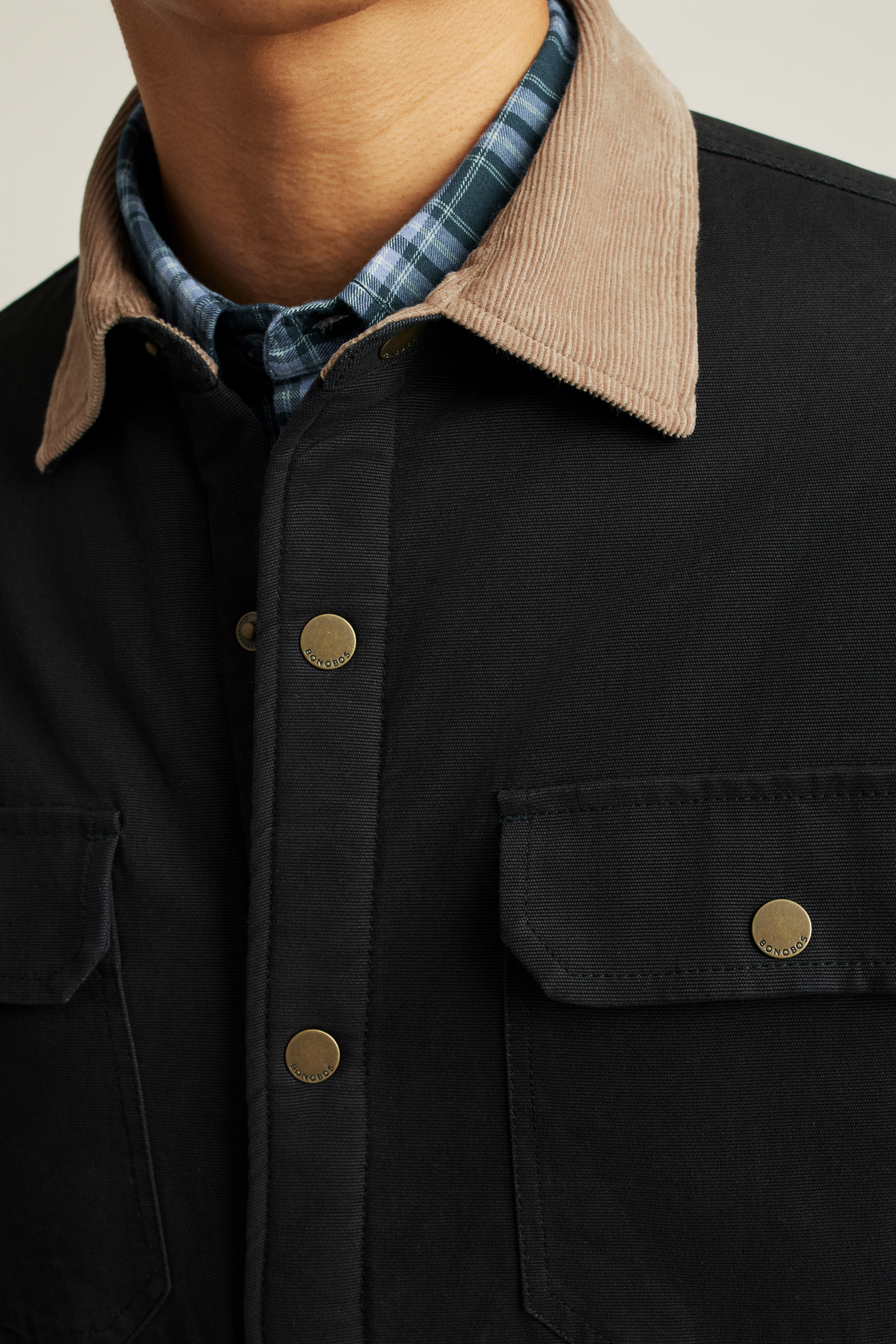 Teddy Fleece Lined Canvas Jacket