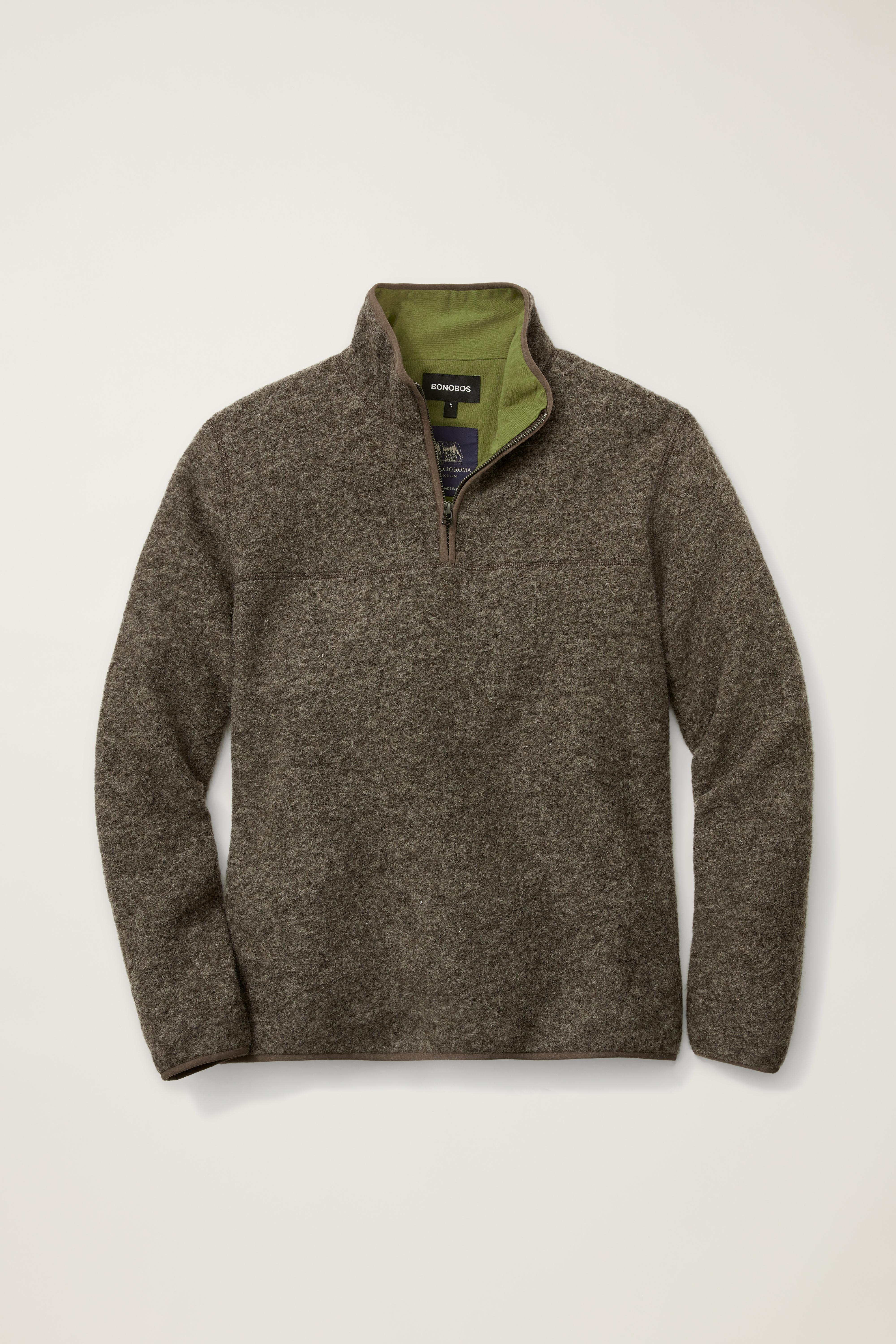 Italian Wool Half Zip Pullover Sweater