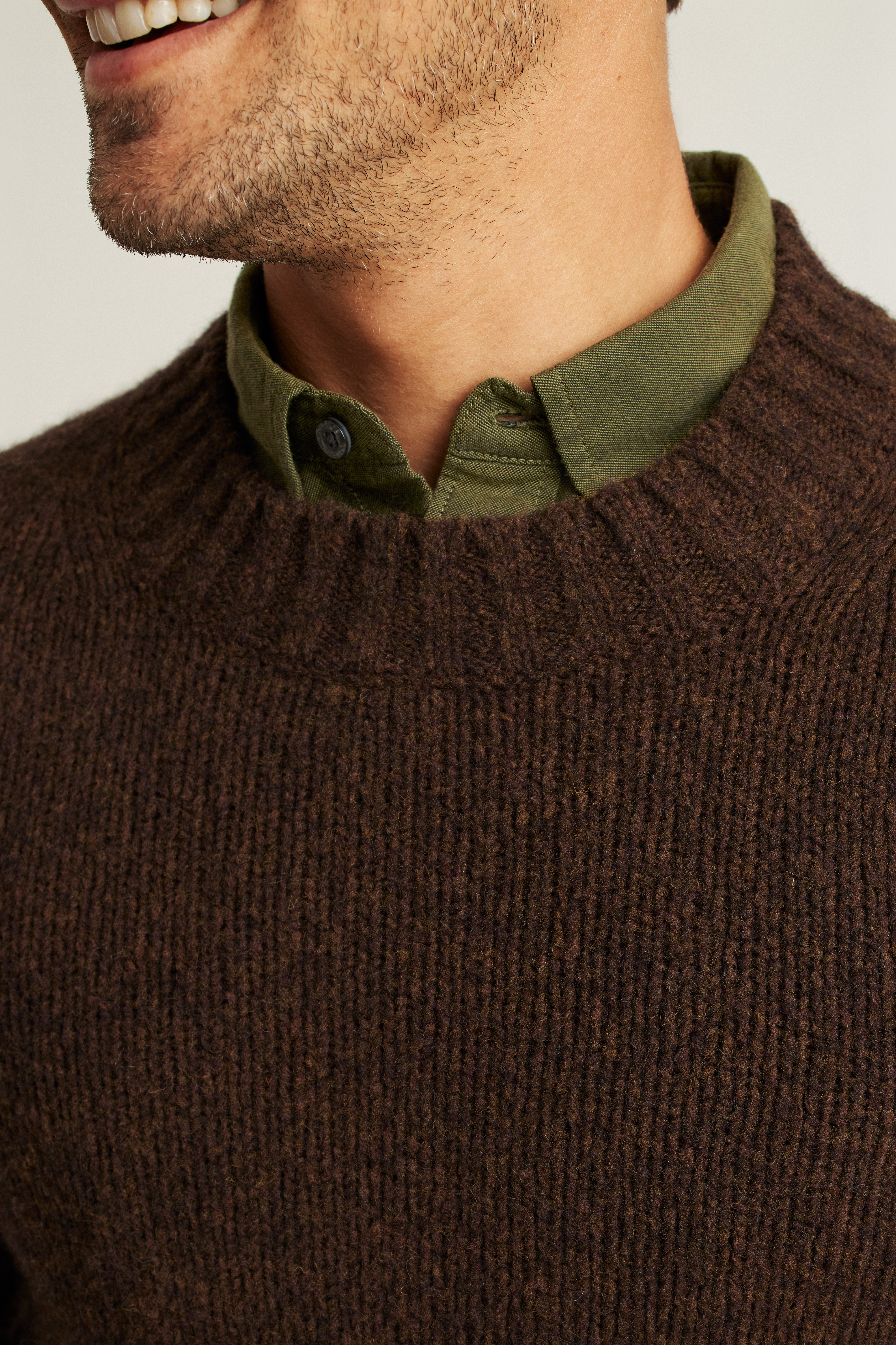 Alpaca Mohair Crewneck Sweater - Pebble