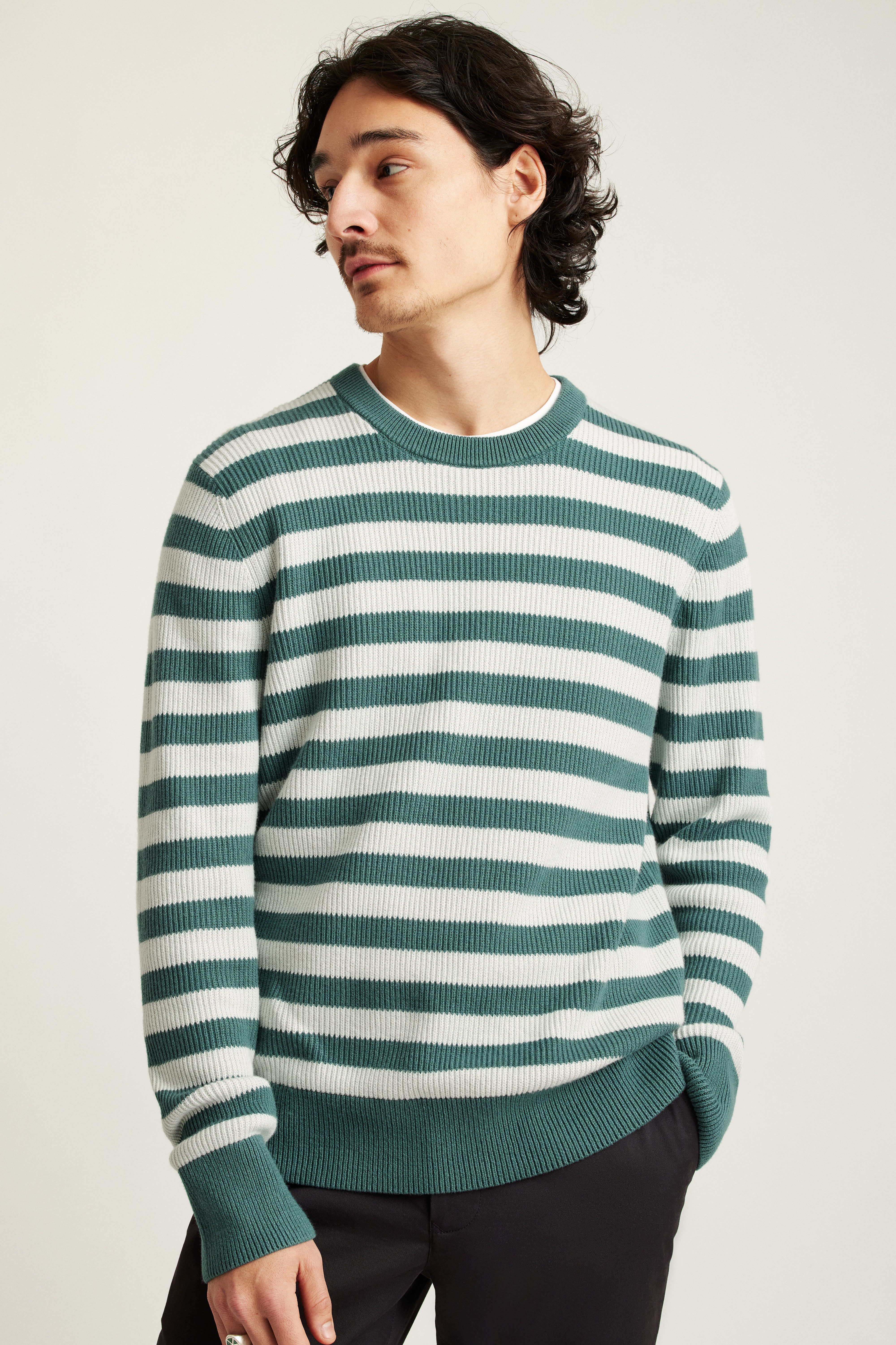 Cotton Cashmere Crew Neck Sweater