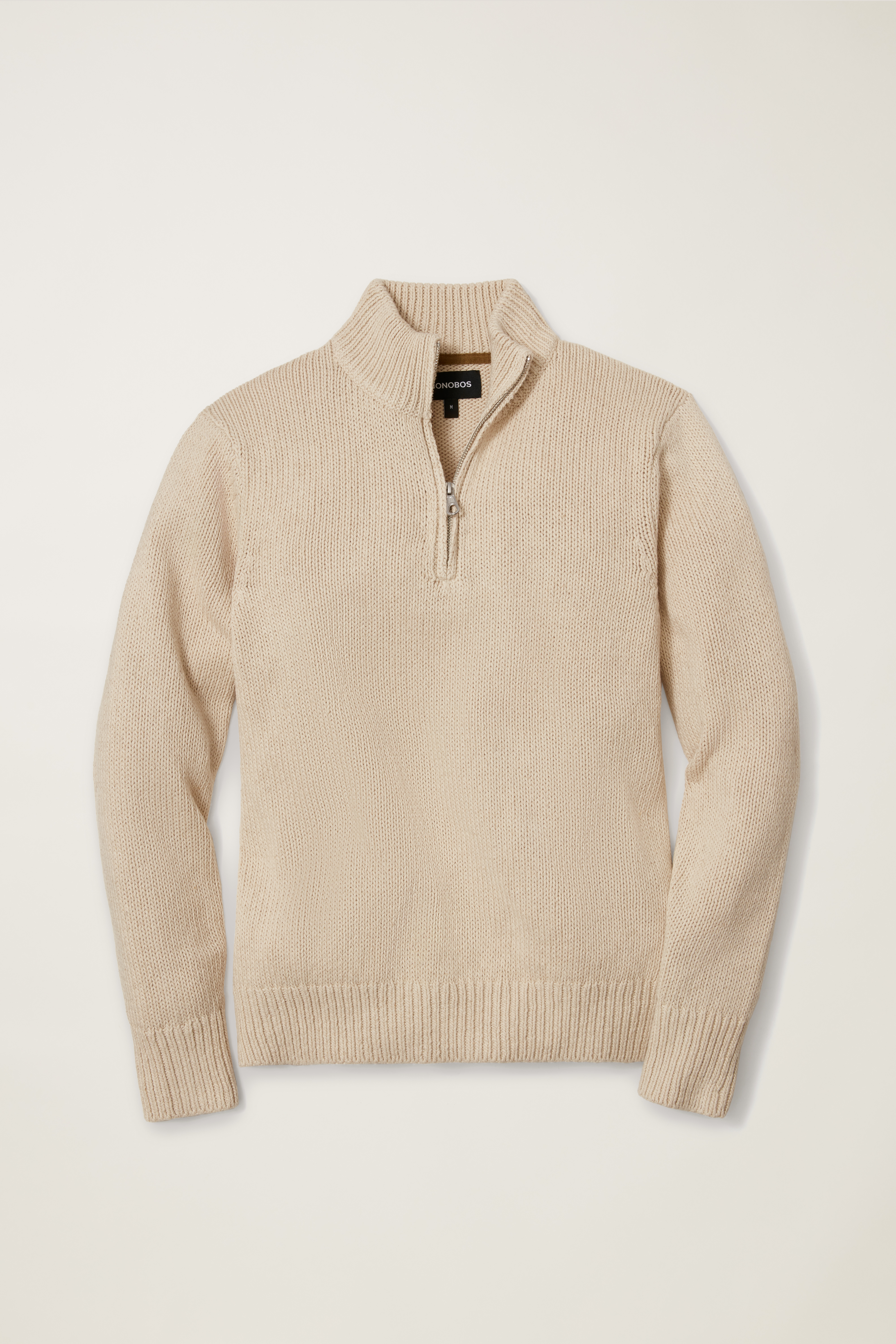 Cotton Linen Half Zip Sweater