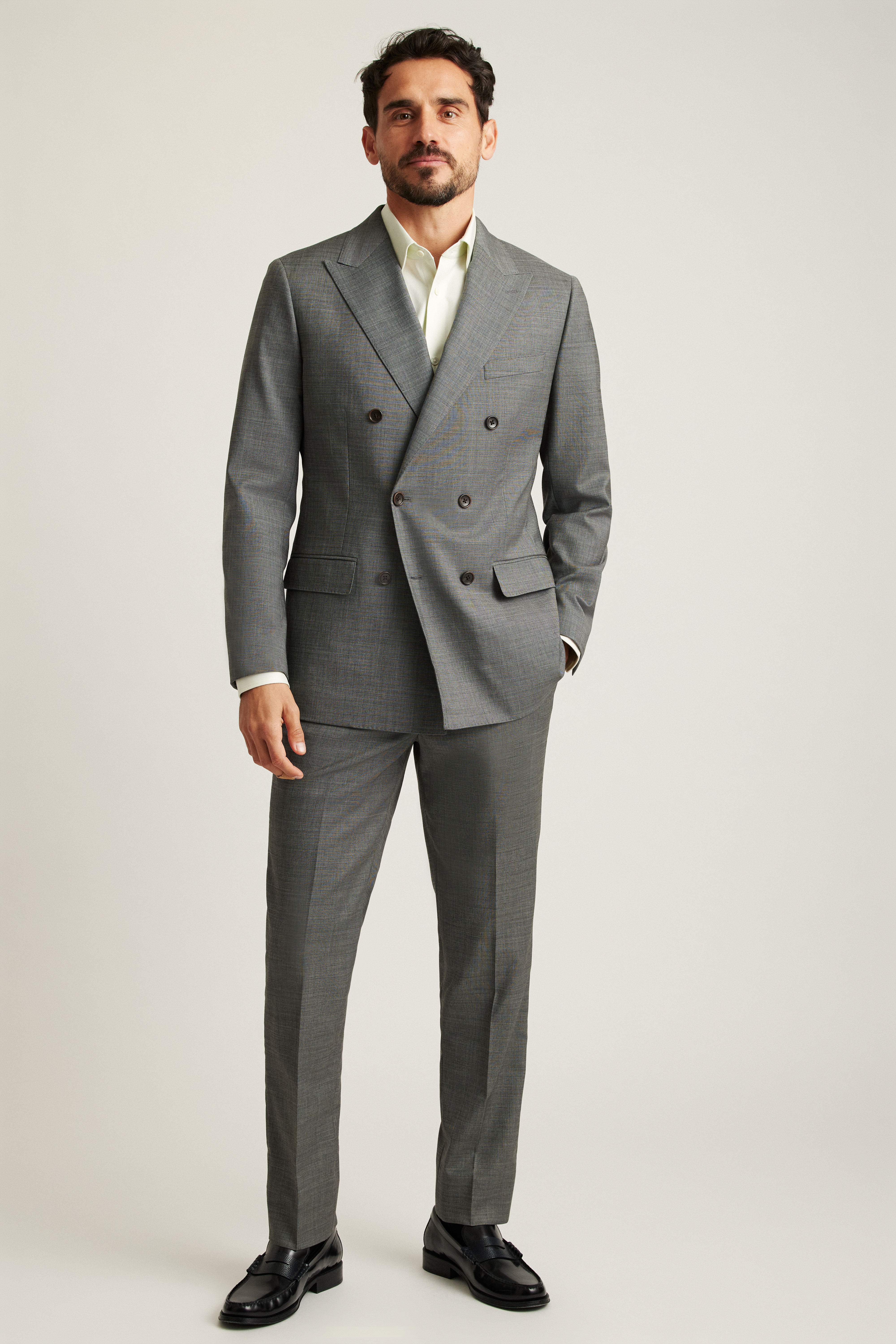 Jetsetter Italian Wool Double Breasted Blazer for Men by Bonobos Grey Sharkskin 40 Regular One Fit