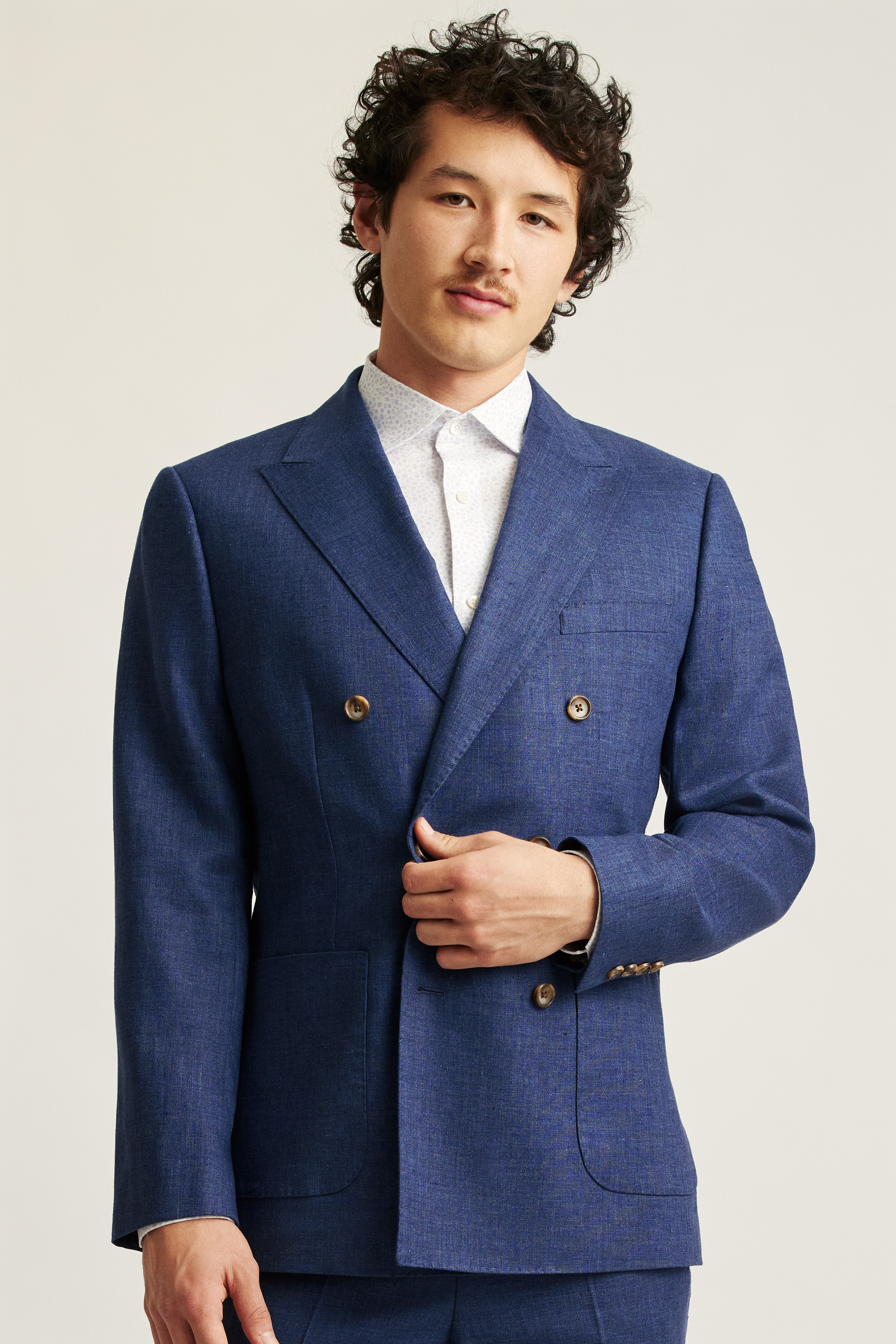 Jetsetter Italian Linen Double Breasted Blazer