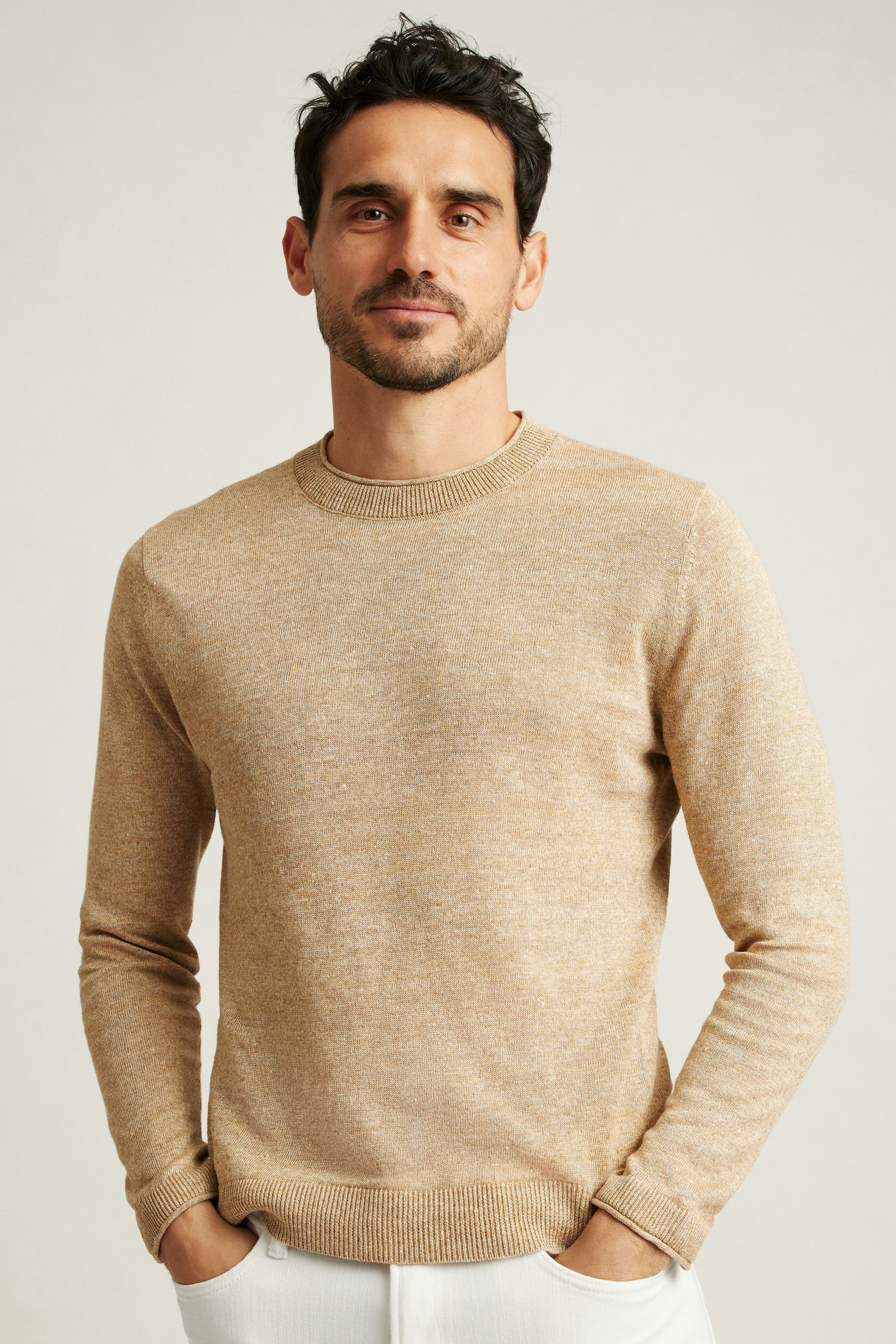 Italian Linen Roll Neck Sweater