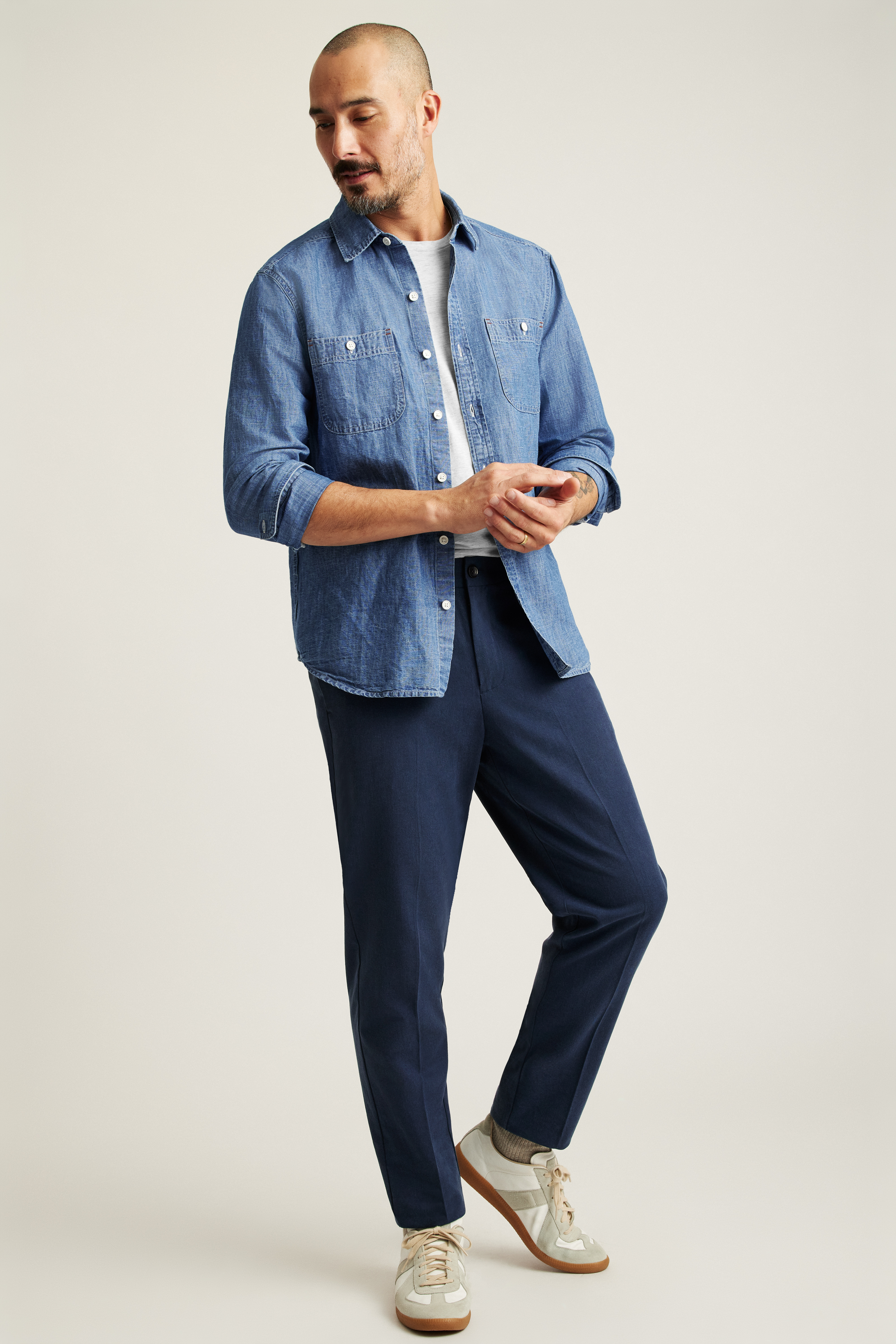 Wanderer Pant Bitty Check - Sugar Almond