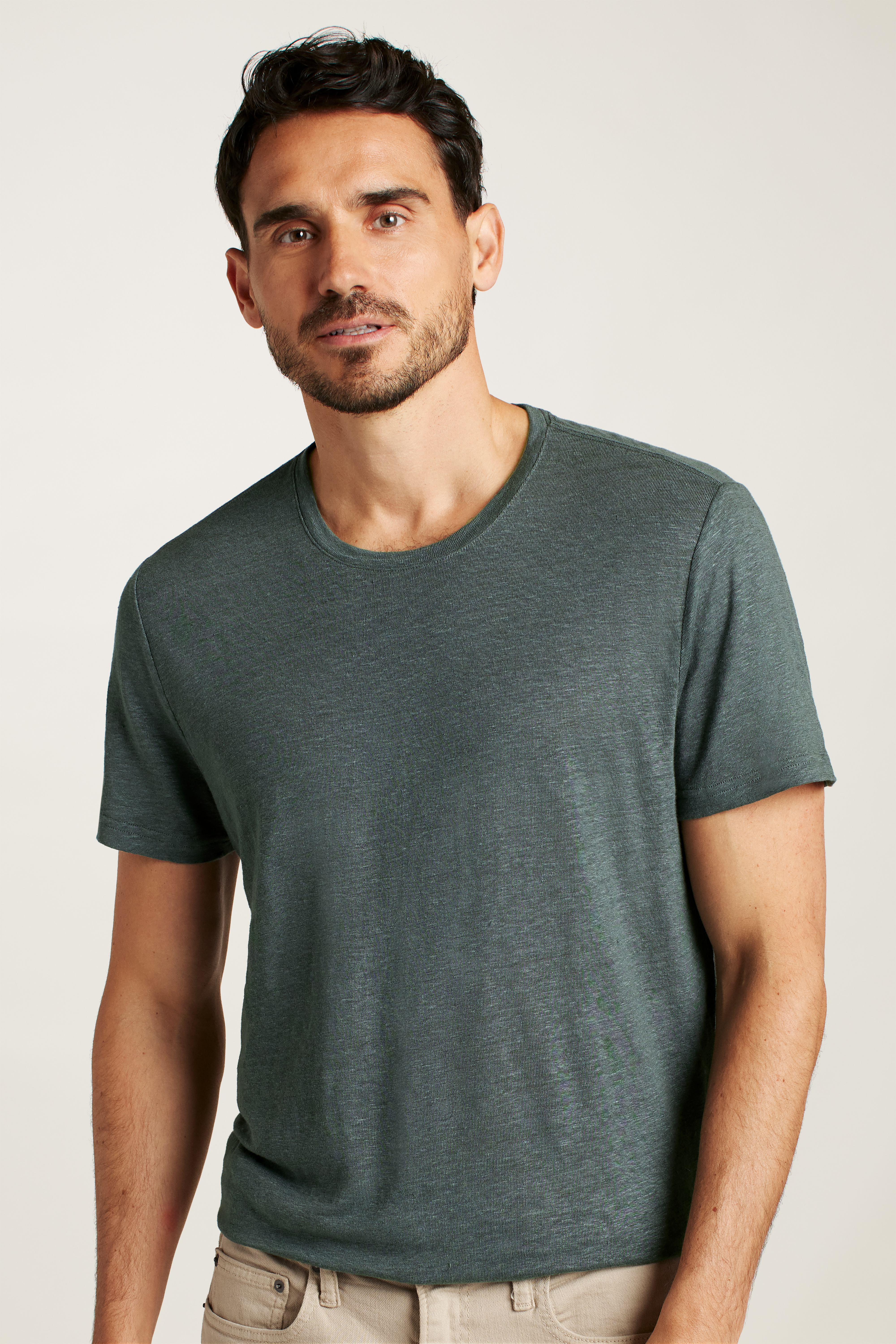 Linen Crew Neck Tee