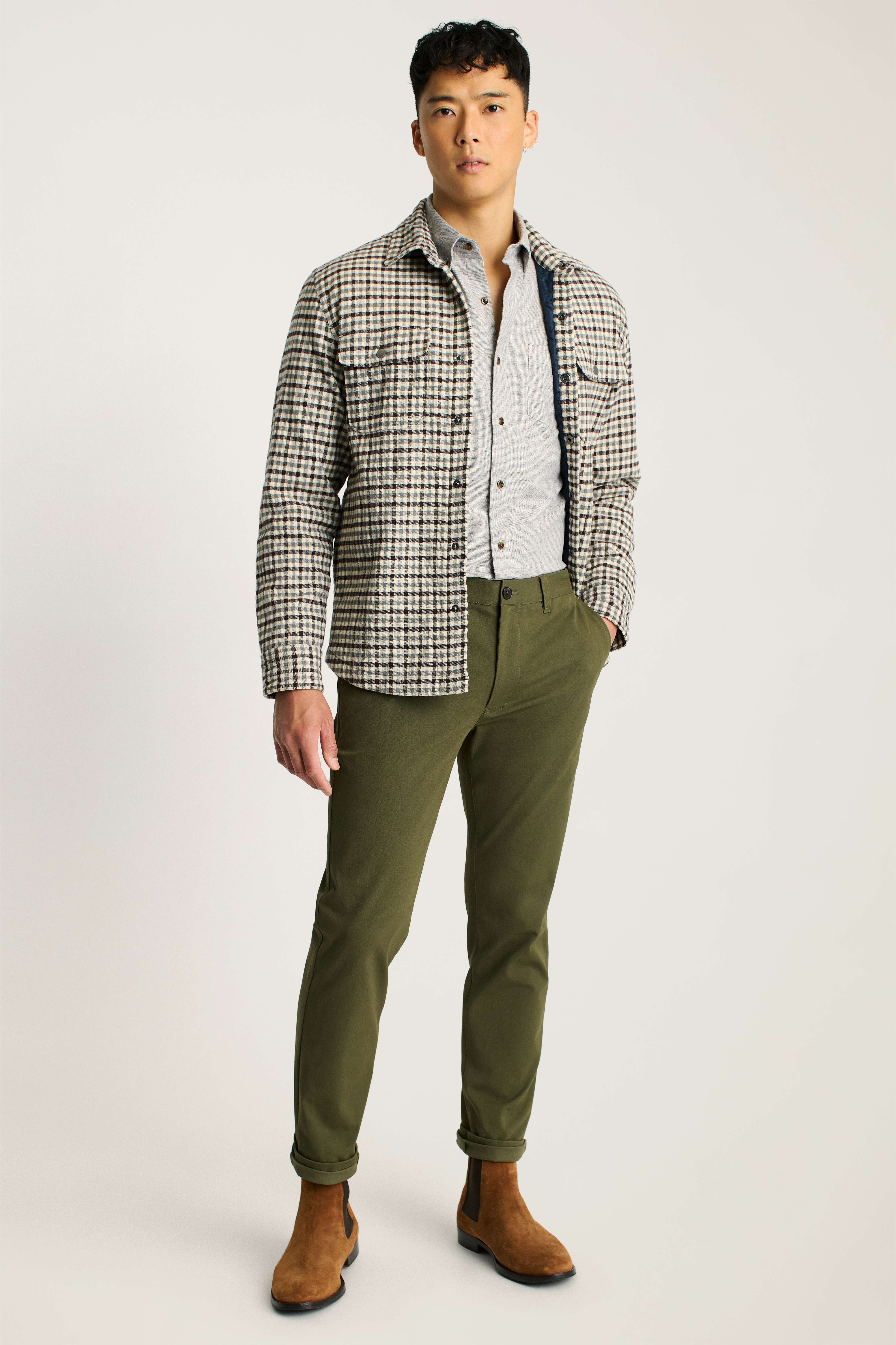 ボーイズマーケットBespoke Cotton Flannel Jacket Berne Mens Plaid Slate 100% Cotton Flannel Shirt Jacket L/S