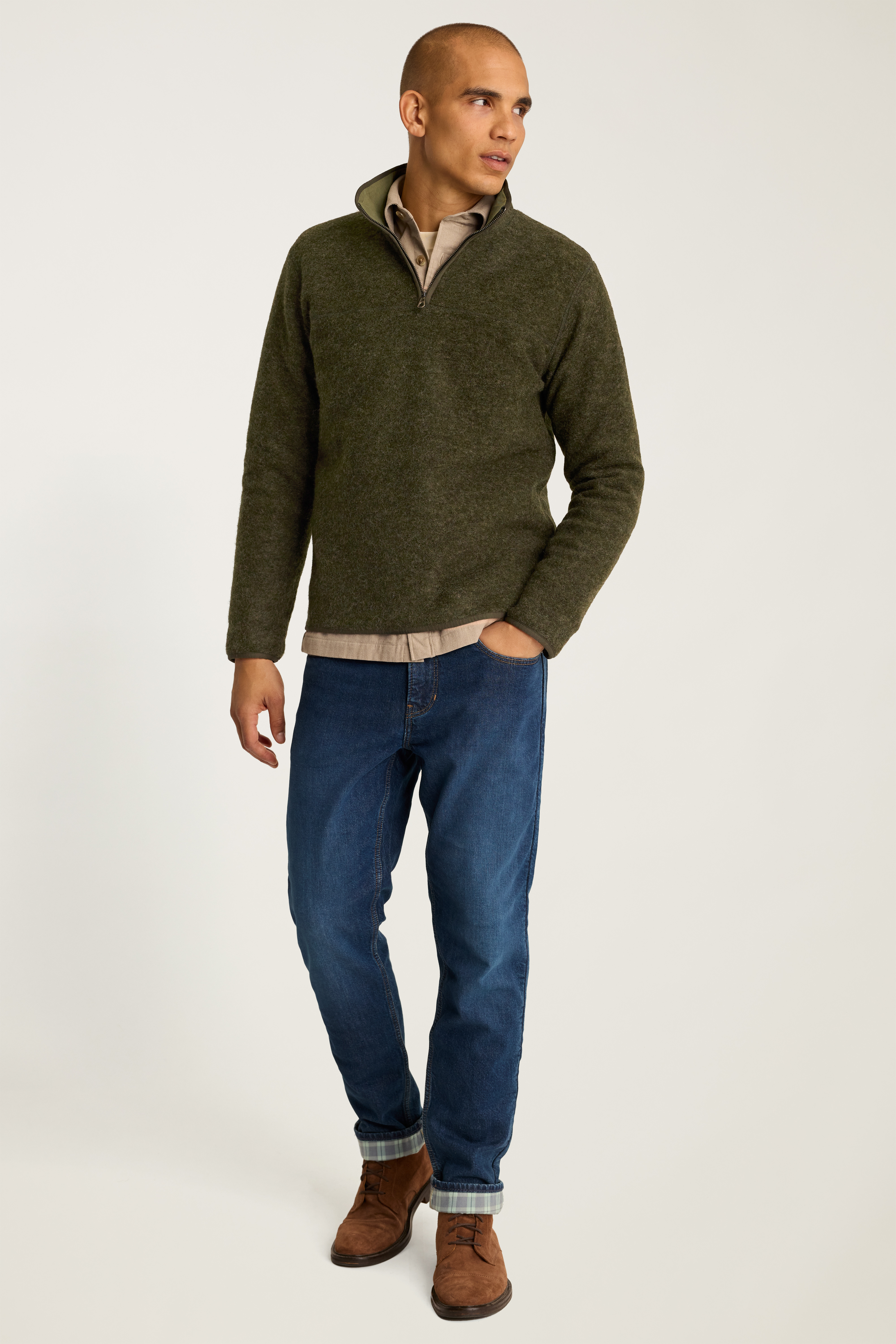 Italian Wool Fleece Half Zip