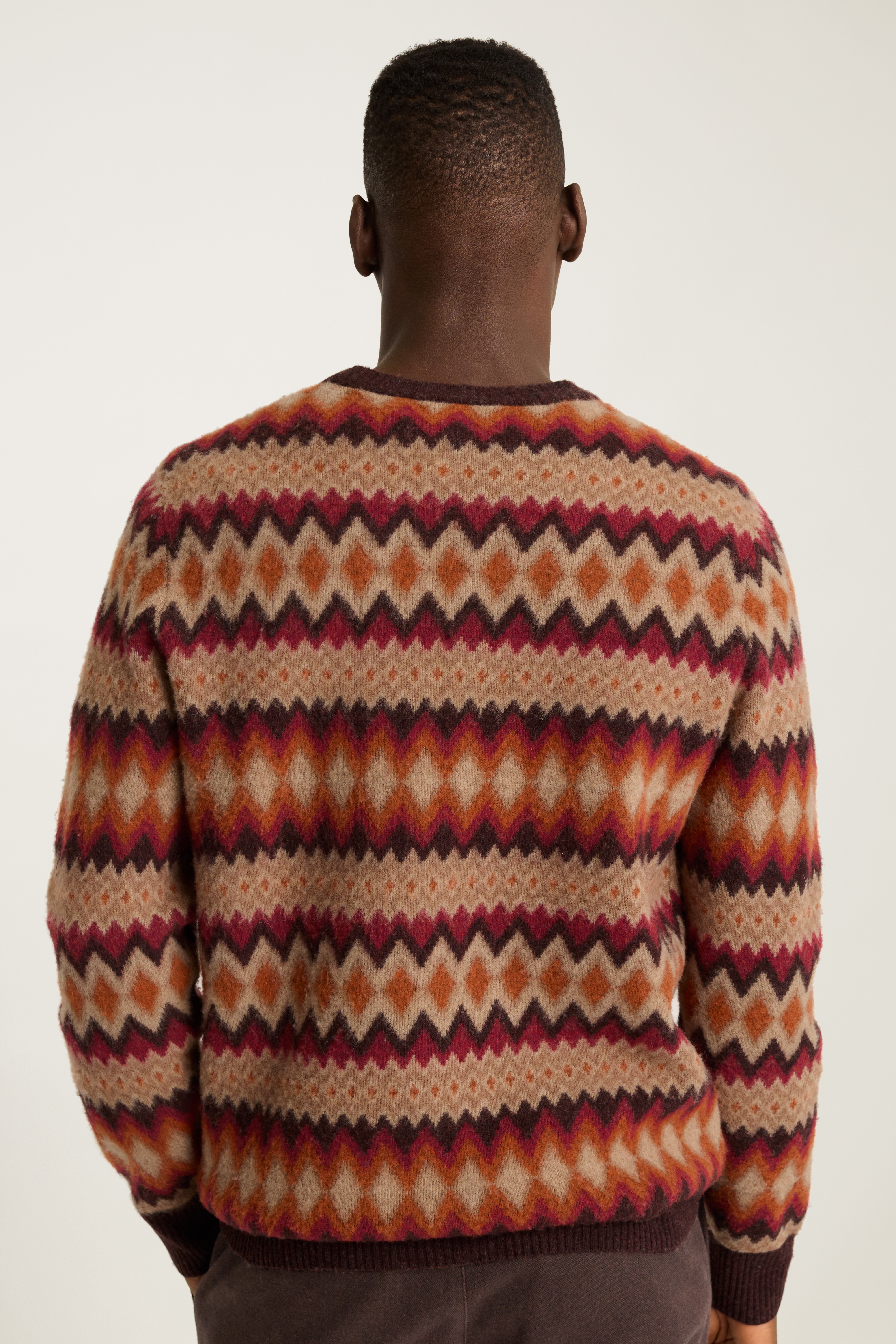 Argyle Fair Isle Crew Neck Sweater