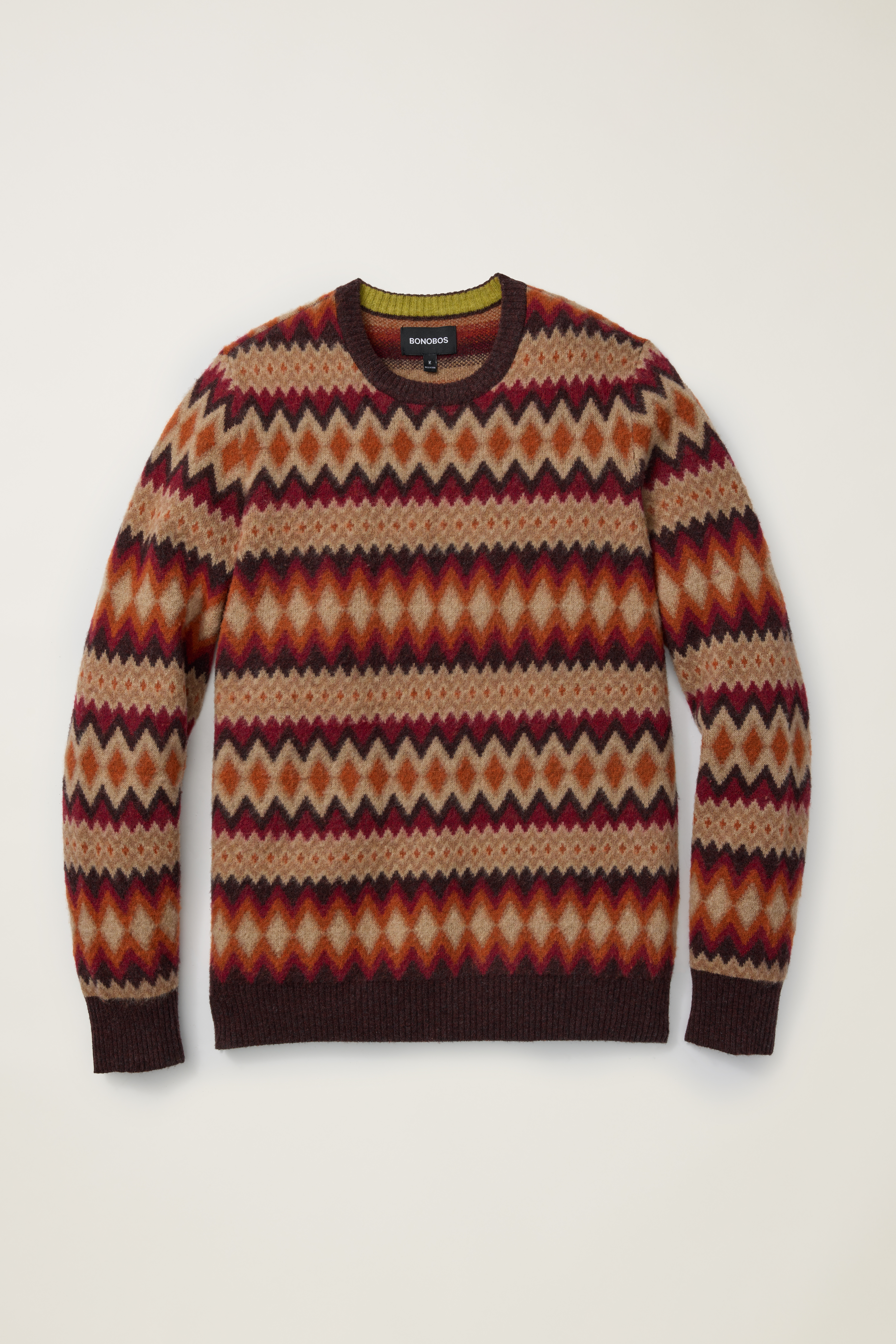 Argyle Fair Isle Crew Neck Sweater