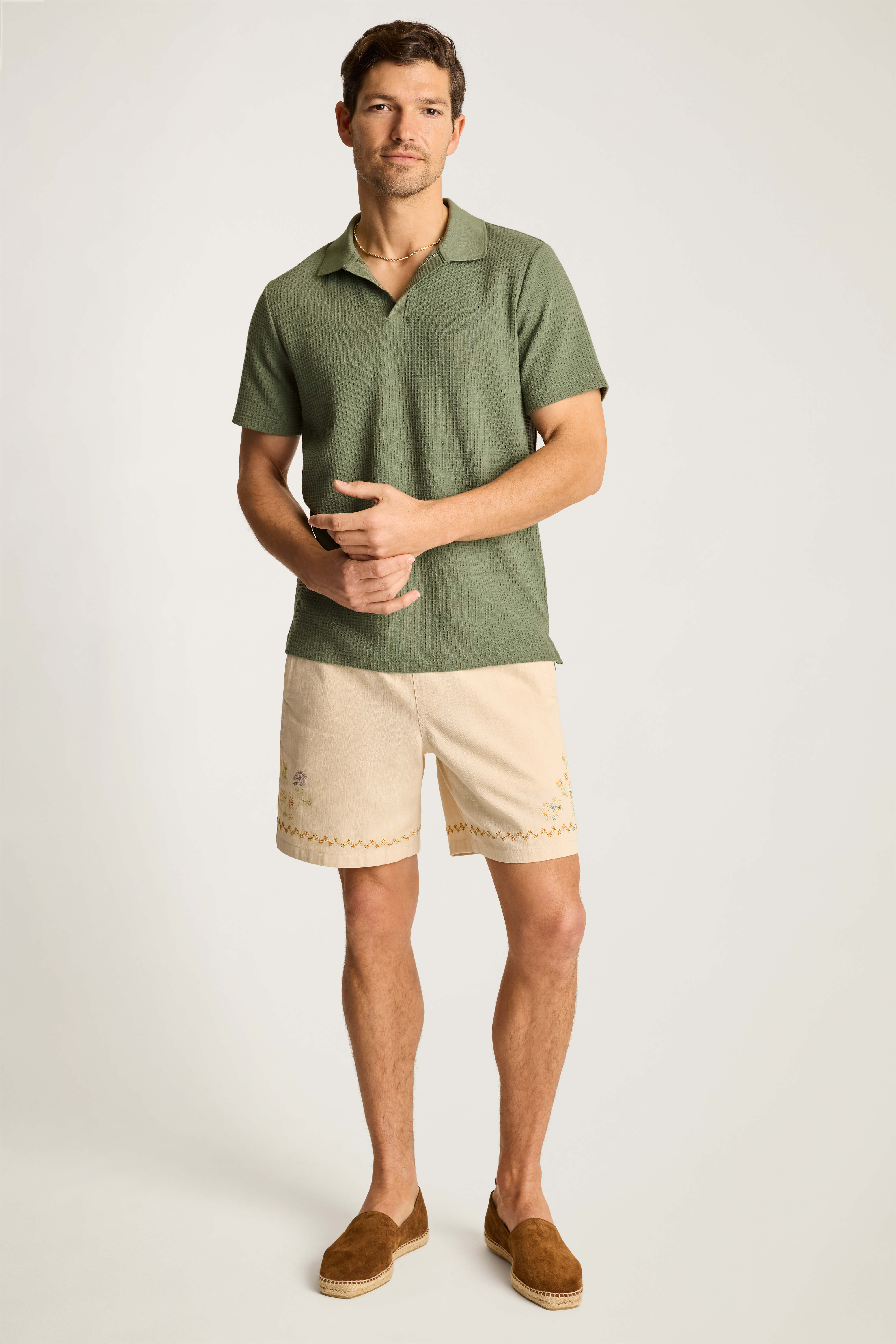 【DISCERNMENT】Loading waffle polo T-shirt Welcome Sharp Olive Thermal Polo Shirt | Zumiez