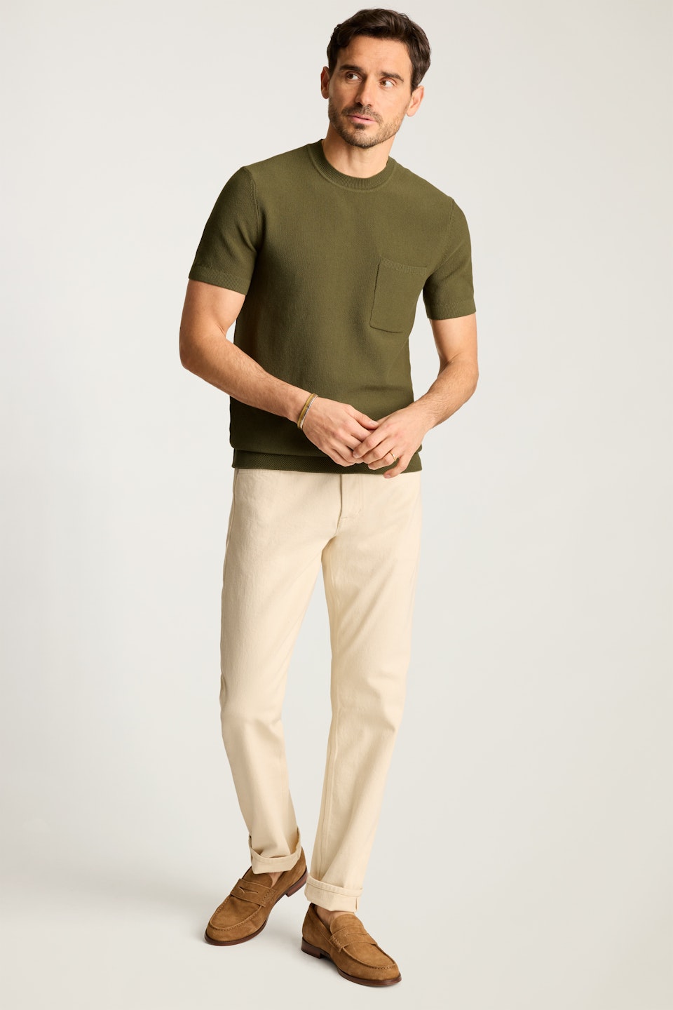Sweater Pocket Tee for Men by Bonobos - Army Green Cotton - XXL One Fit