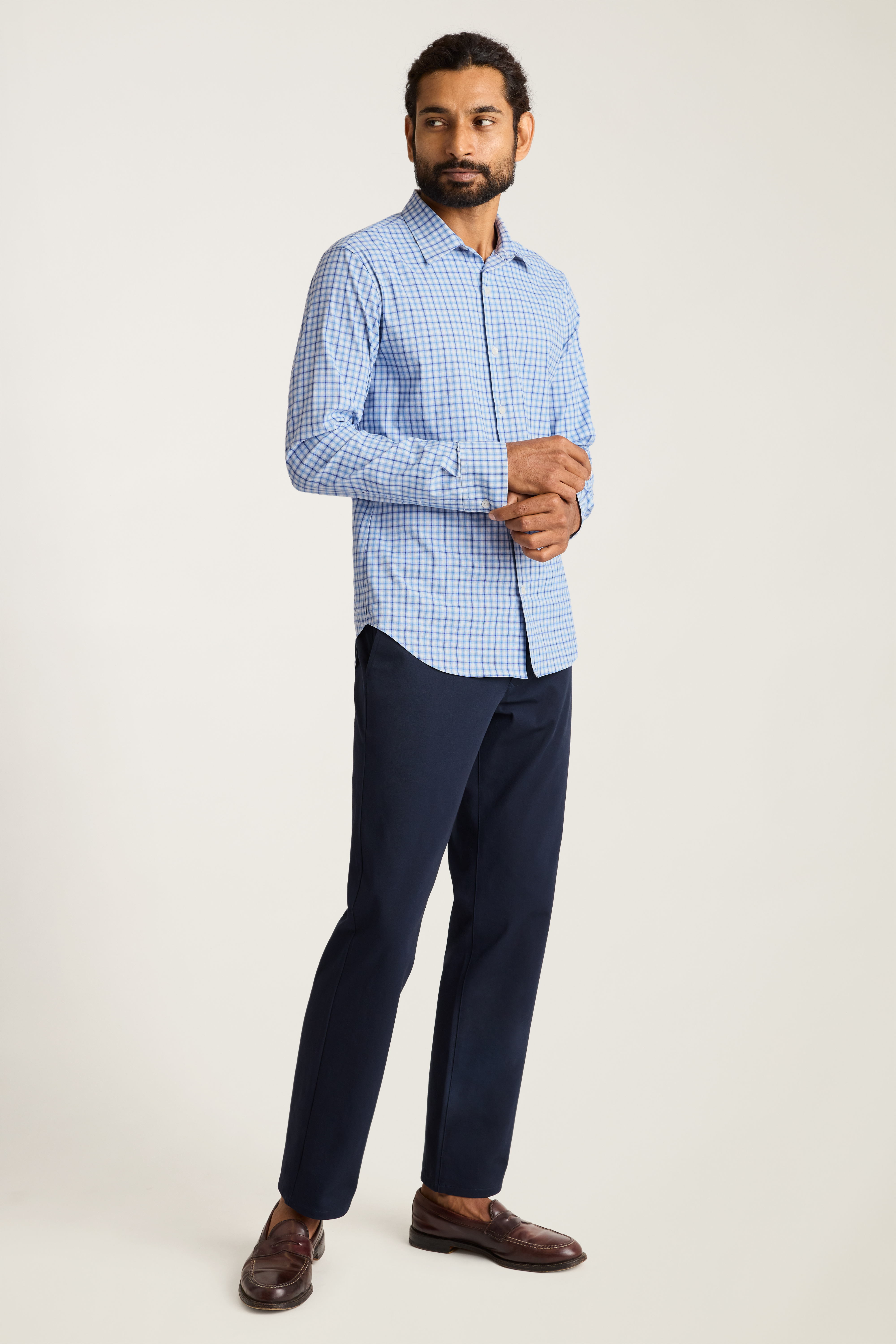 トップス TECH BUTTON DOWN SHIRTS L/S OXFORD TECH BUTTON DOWN SHIRTS L/S OXFORD BLUE Mens Button Down Oxford