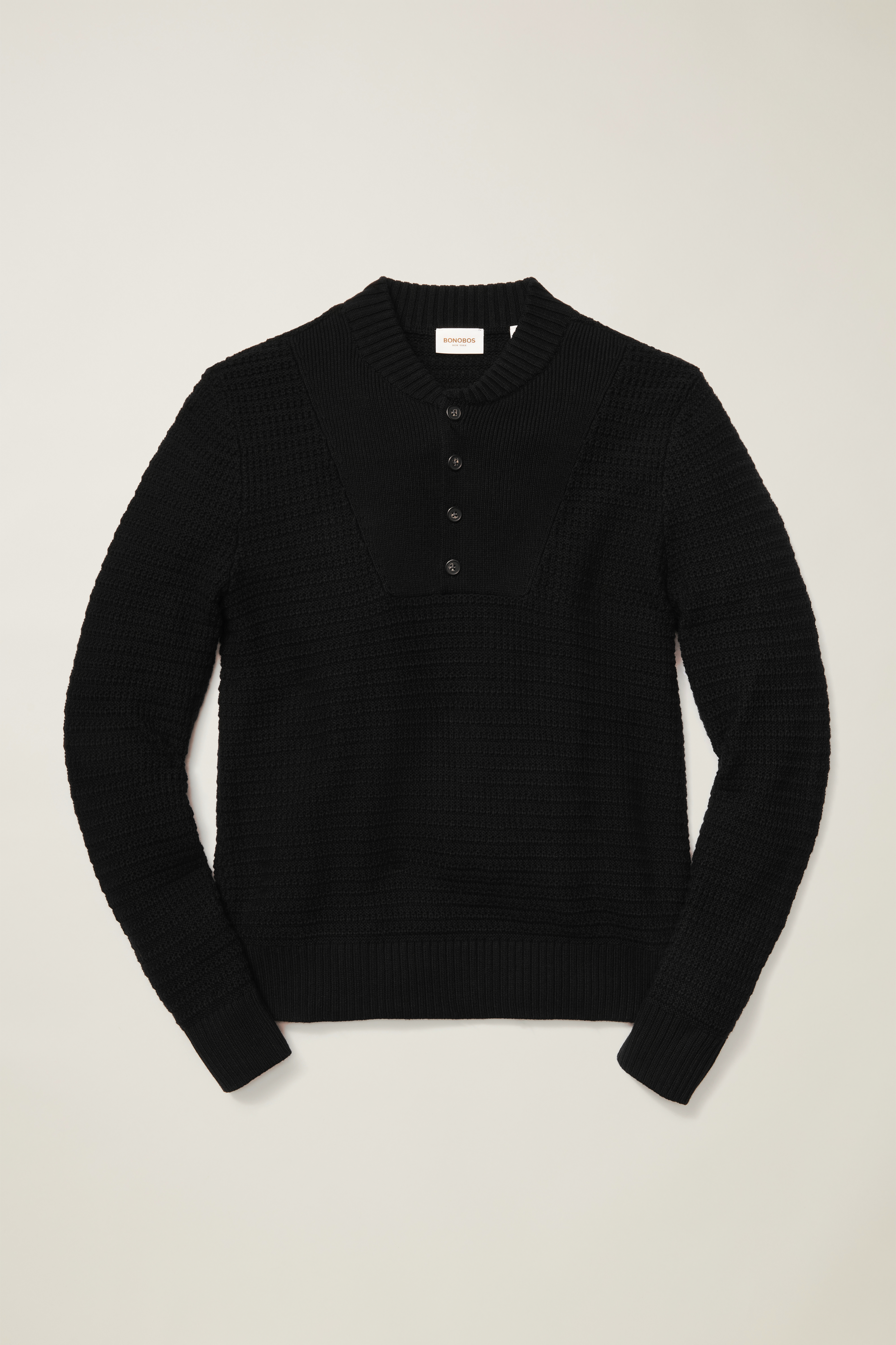 Cotton Cashmere Henley Sweater