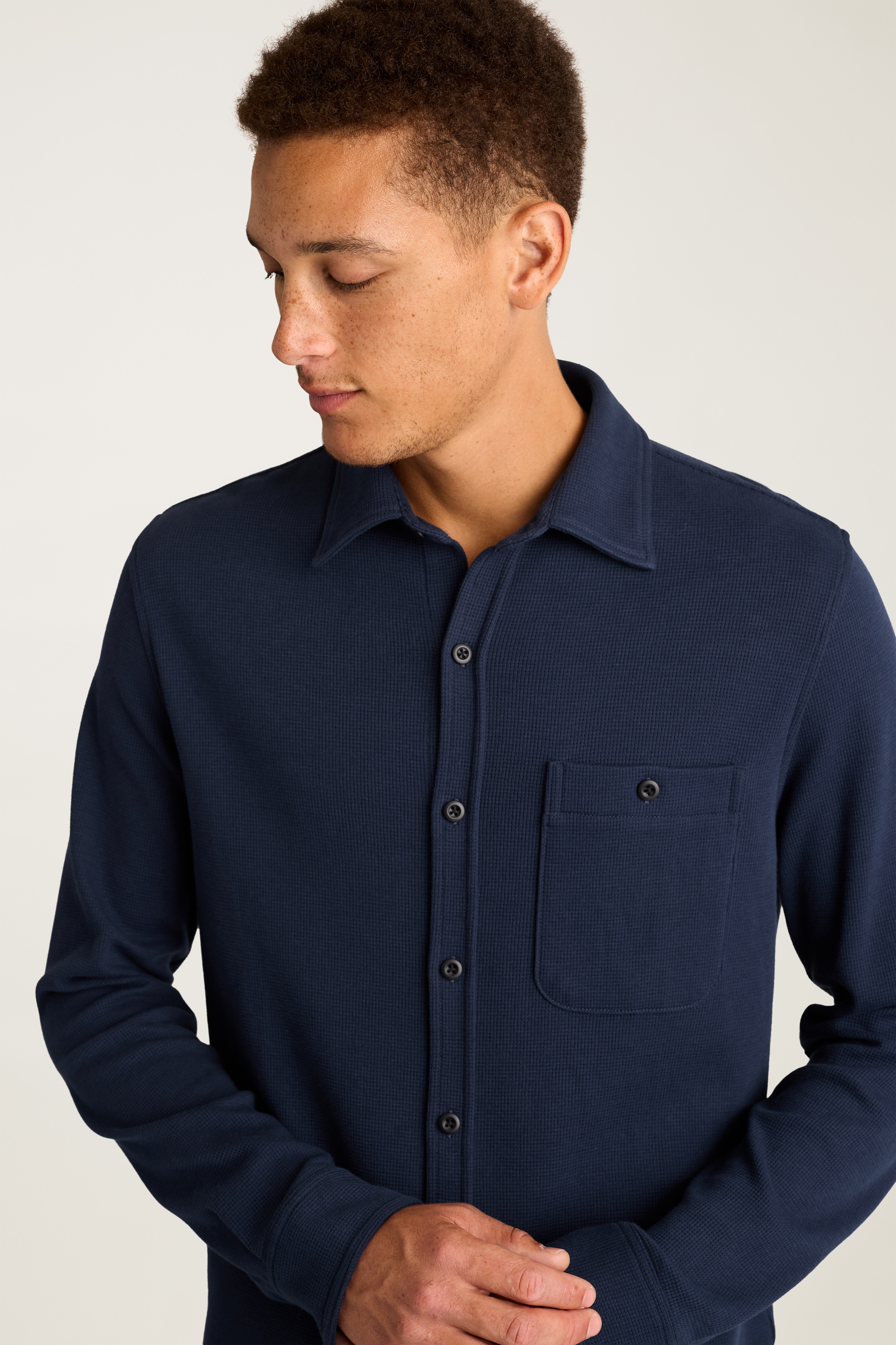 Waffle Button Down Shirt