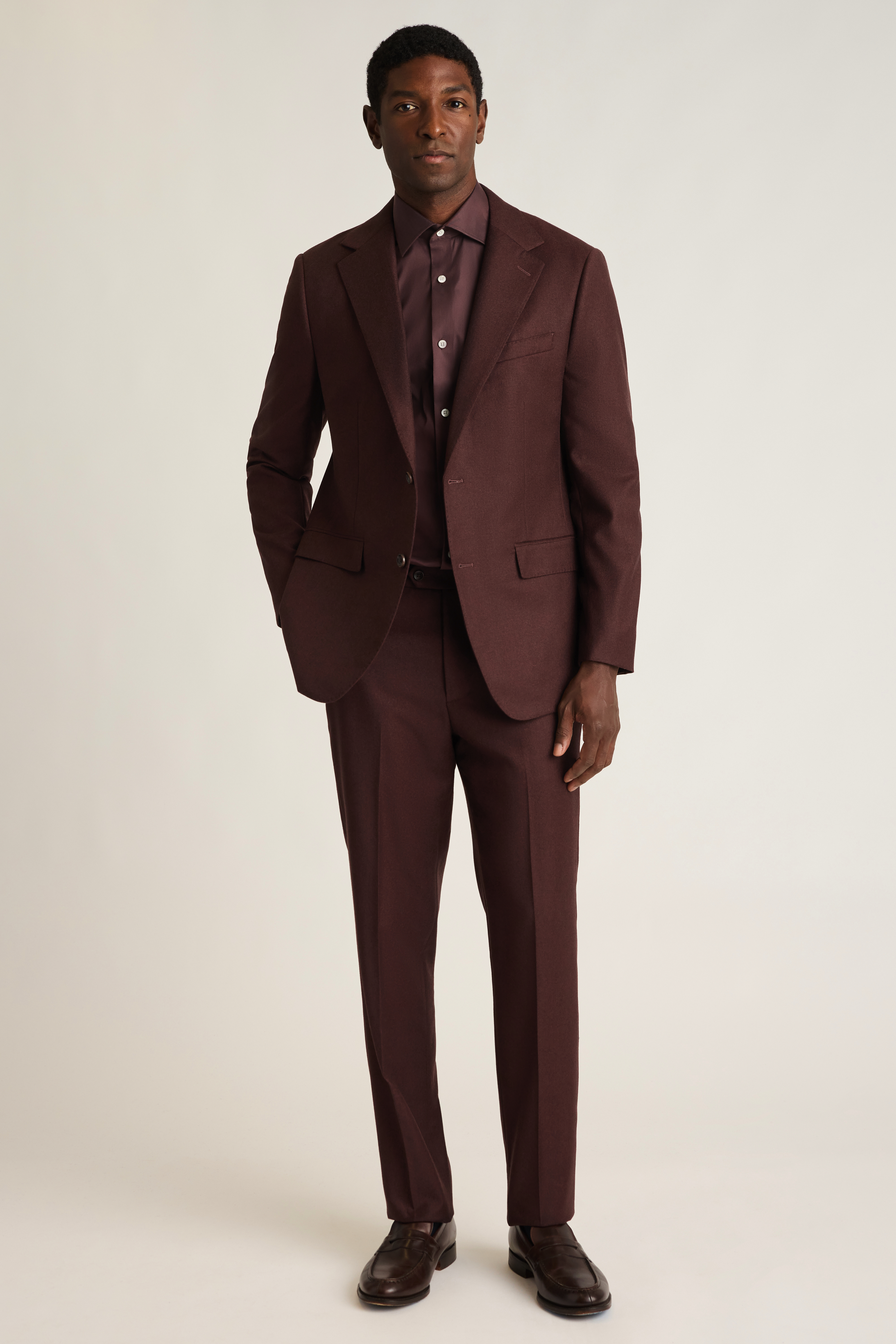 CARUSO ダークブラウン　コットンシアサッカースーツ SUIT_SUIT-