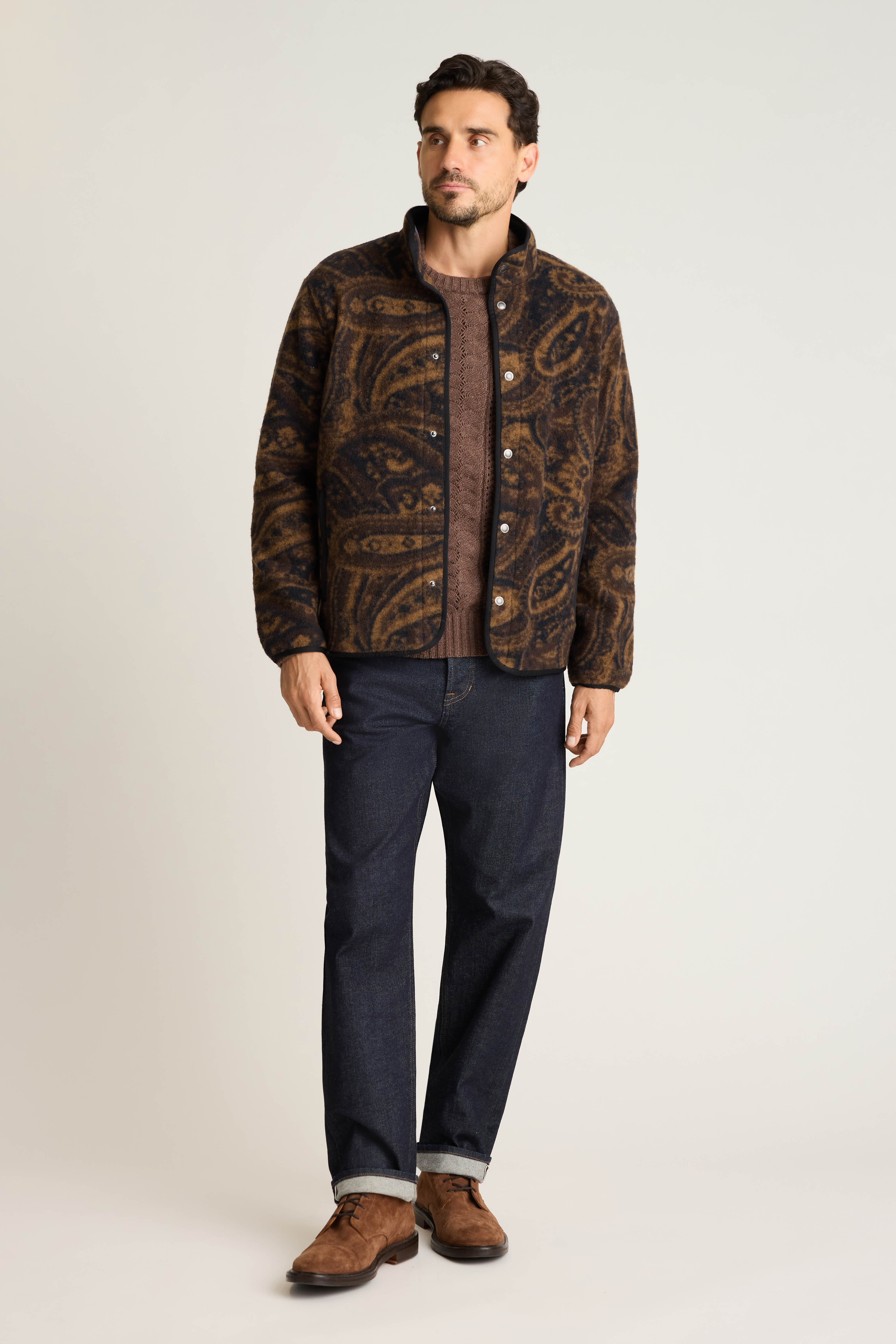 ヘイ モヘア ブランケット（バーガンディ） Italian Wool Fleece Jacket | Bonobos