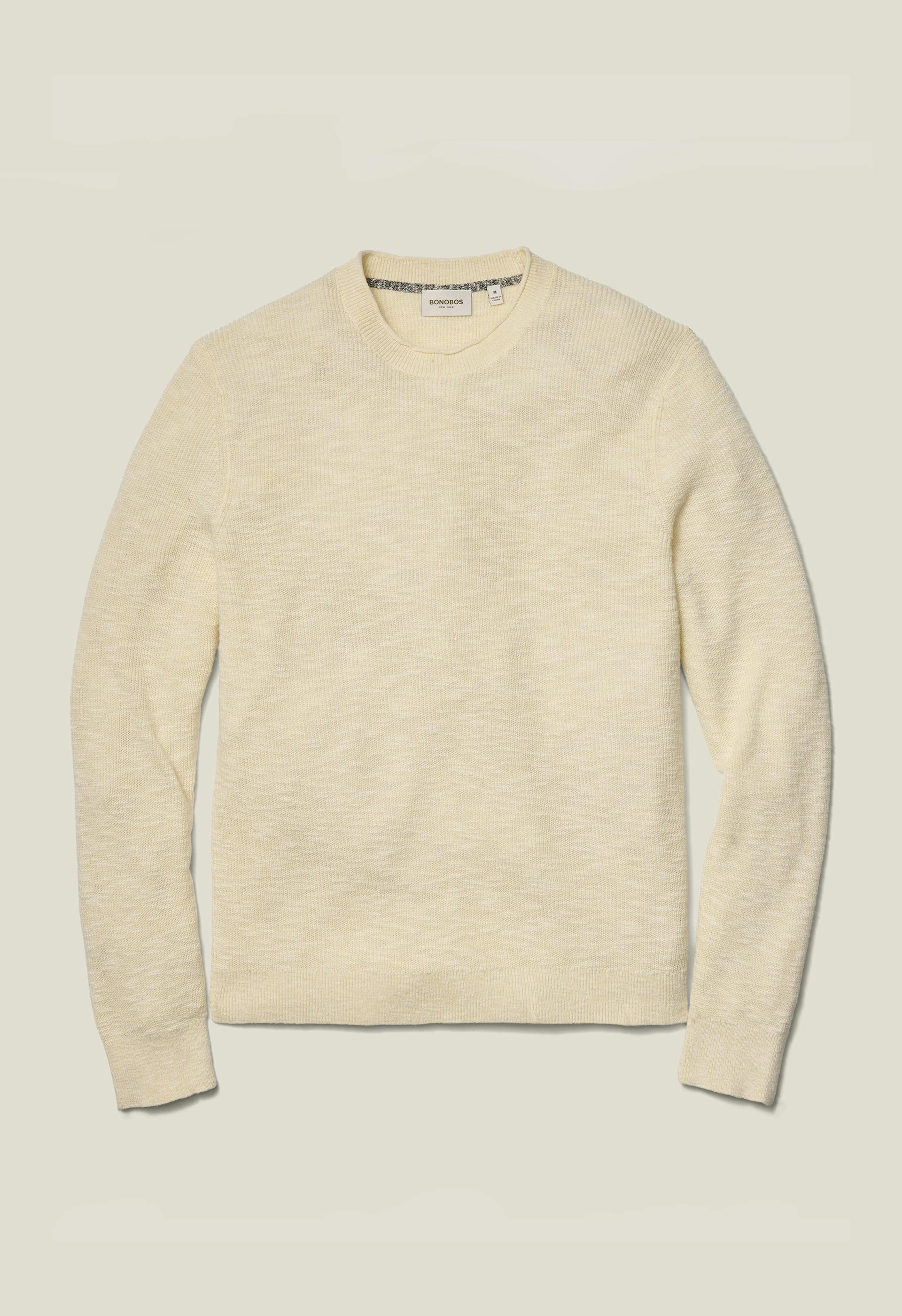 Linen Cotton Roll Neck Sweater