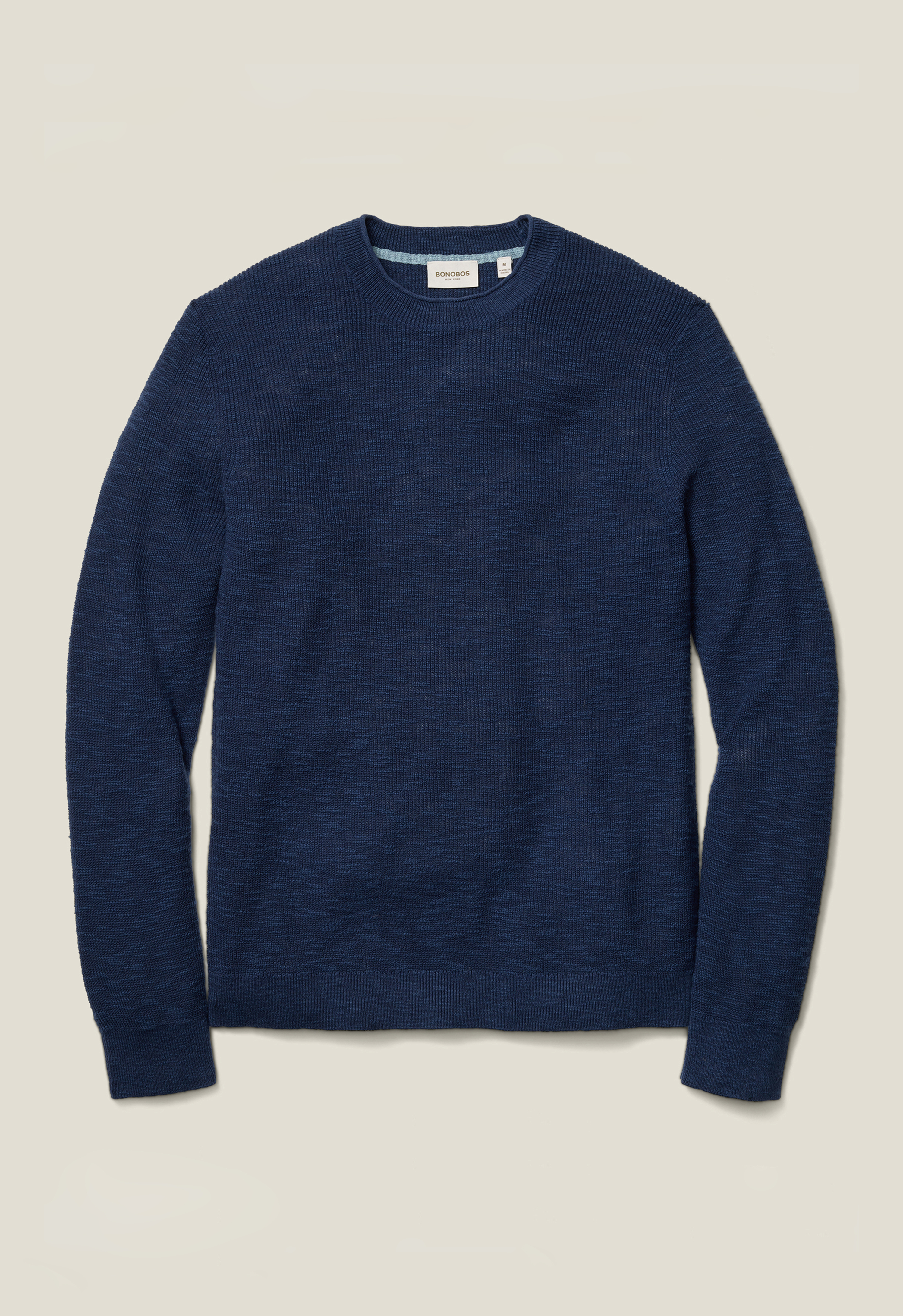 Linen Cotton Roll Neck Sweater