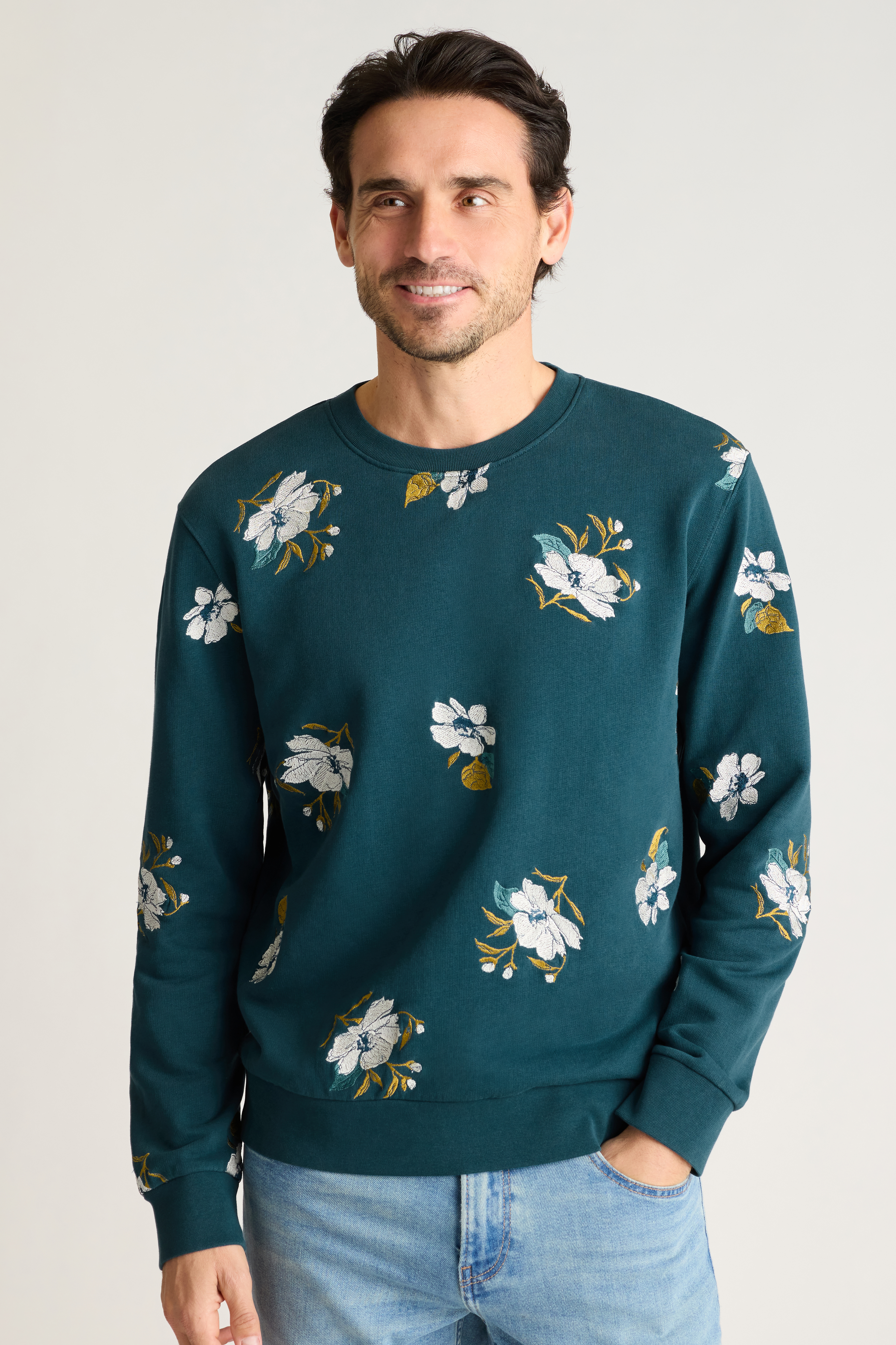 Embroidered French Terry Crew