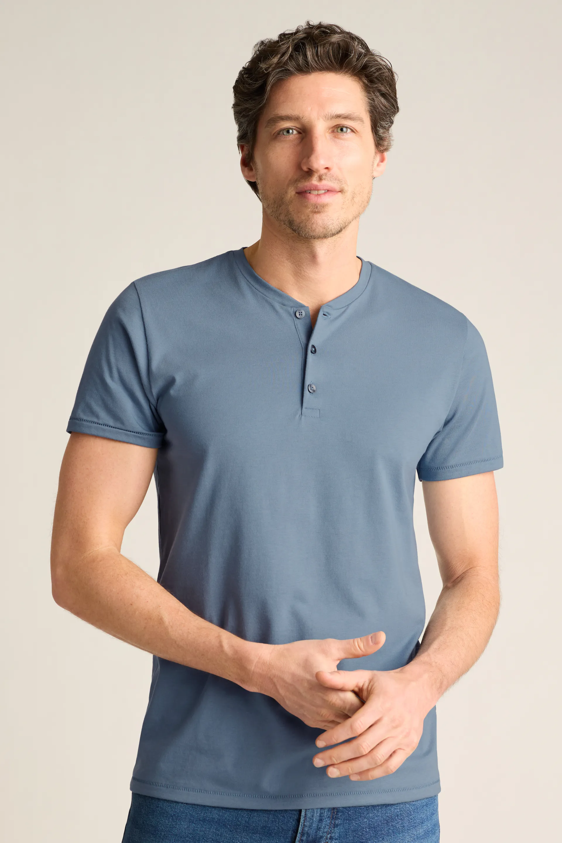 Pima Performance Short Sleeve Henley