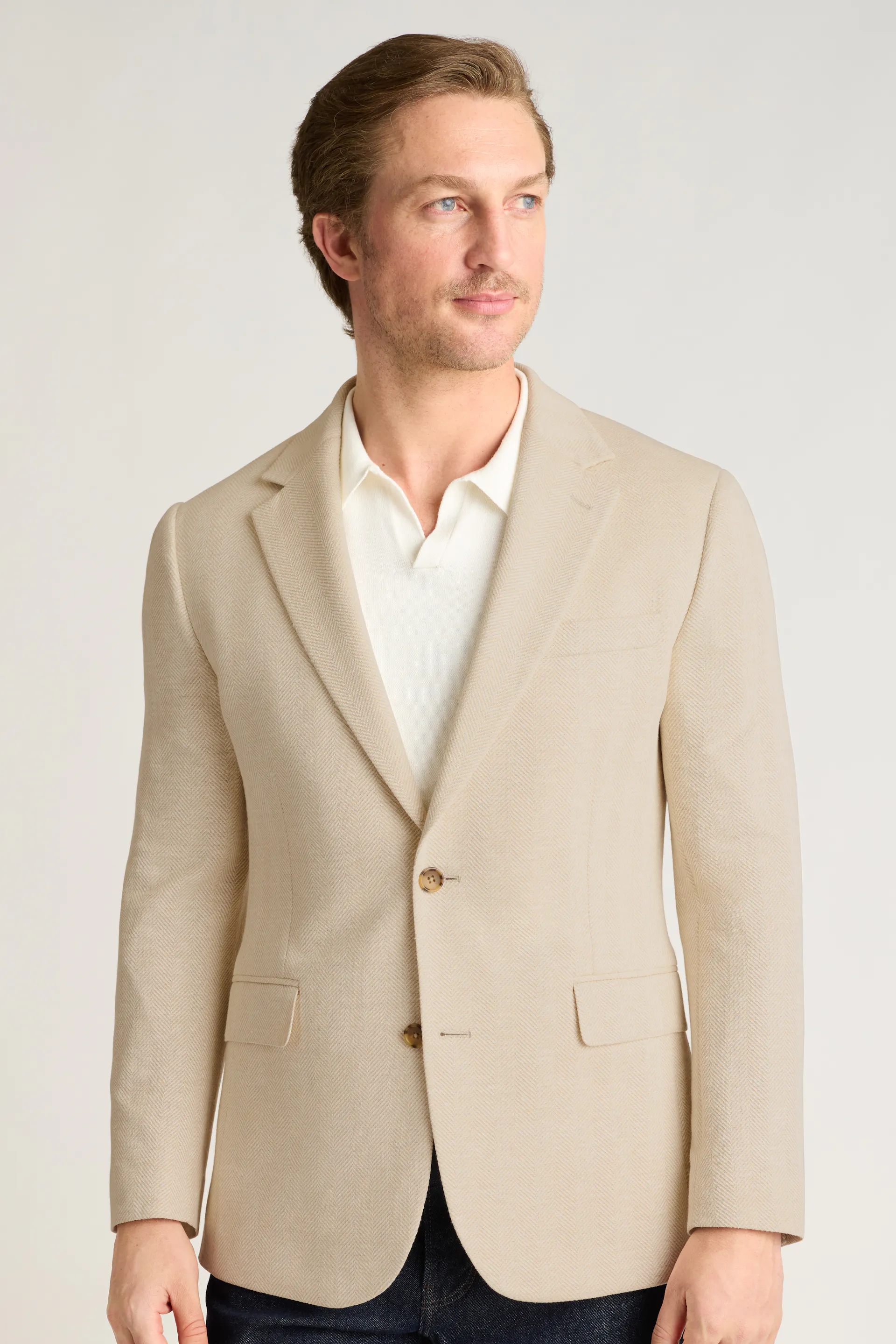 Italian Linen Blend Knit Blazer