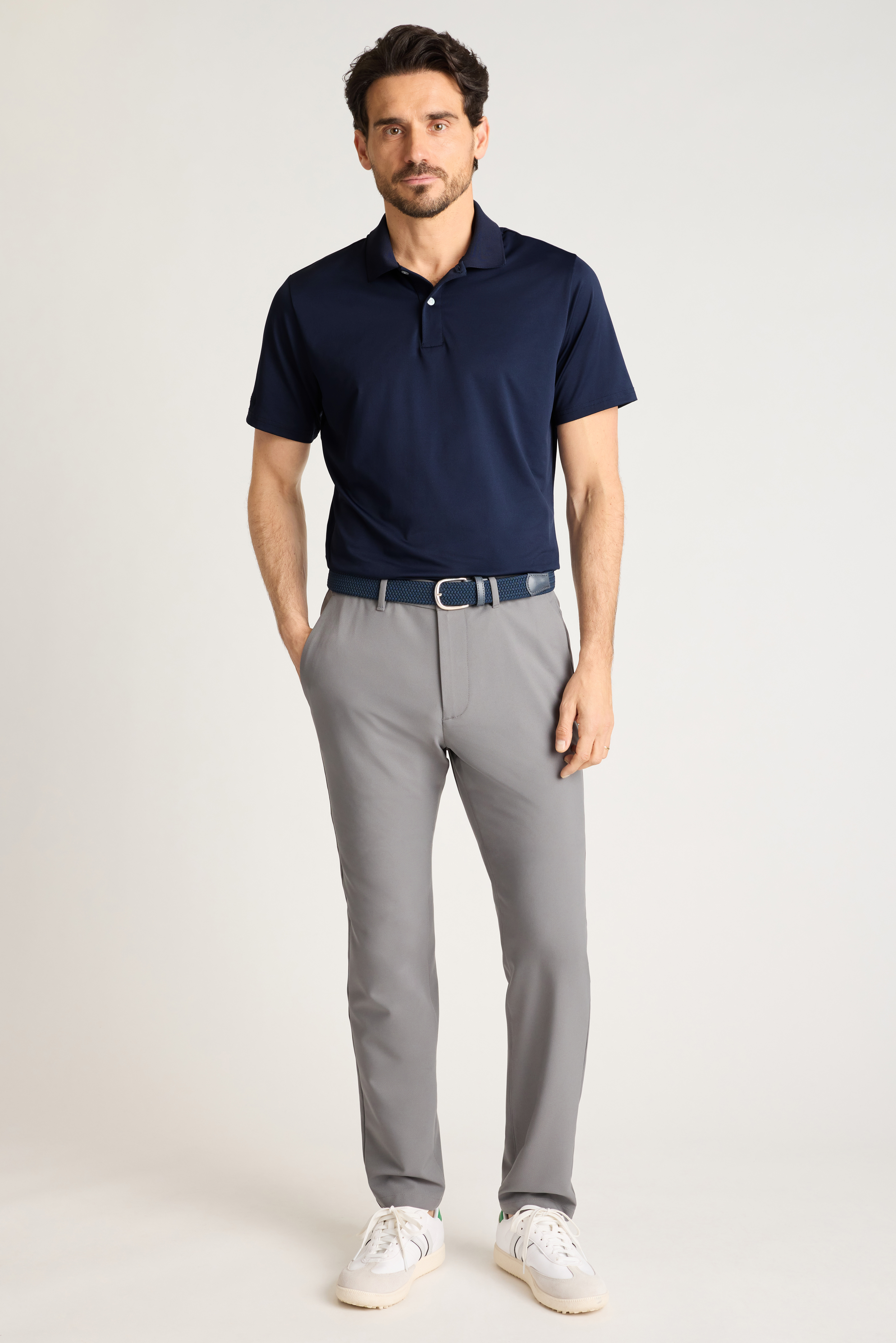 Proper Cloth Performance Golf Polo Proper Cloth Men's Ocean Melange  Performance Golf Polo Custom Dress Shirt