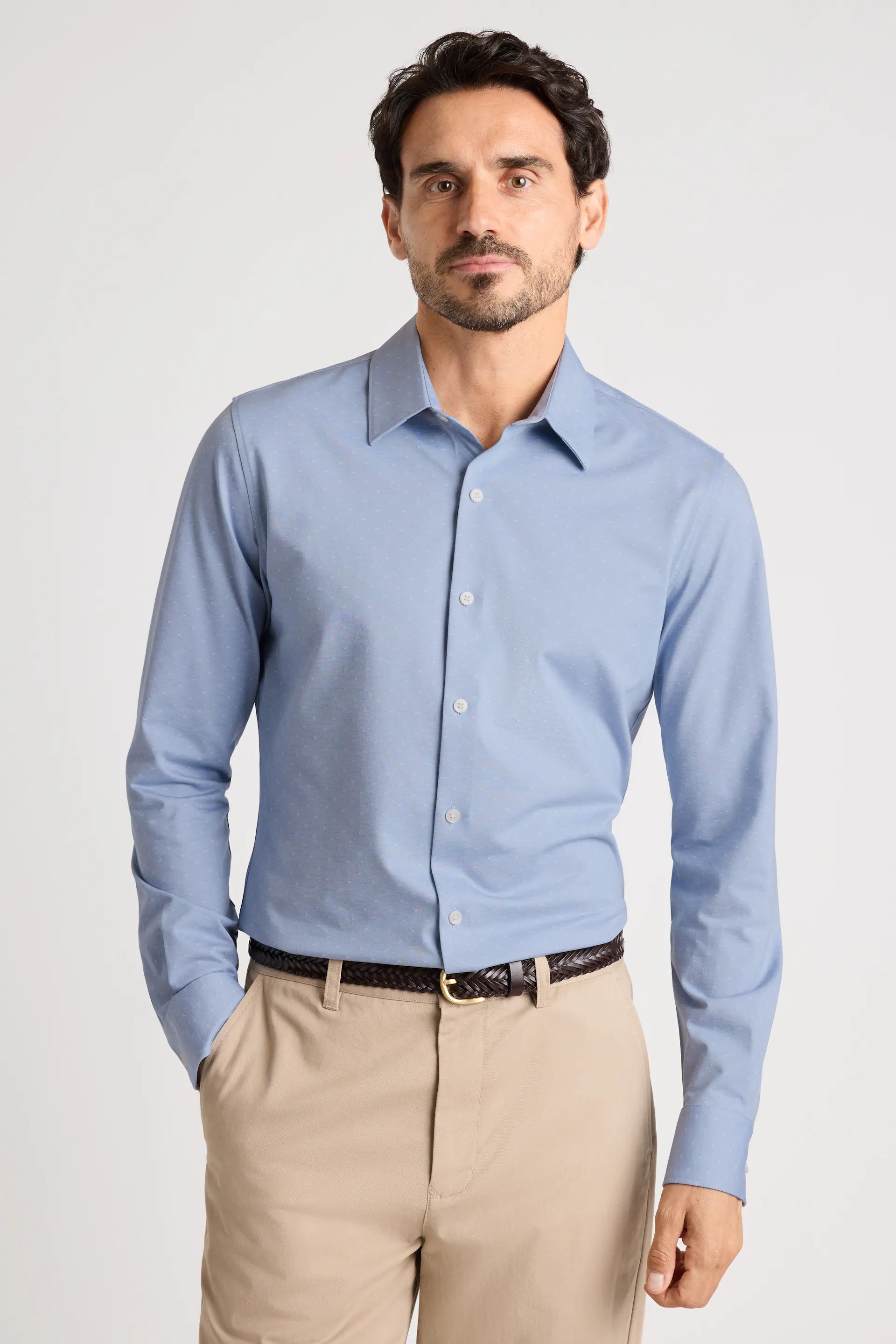 Tech Pique Button Down Shirt