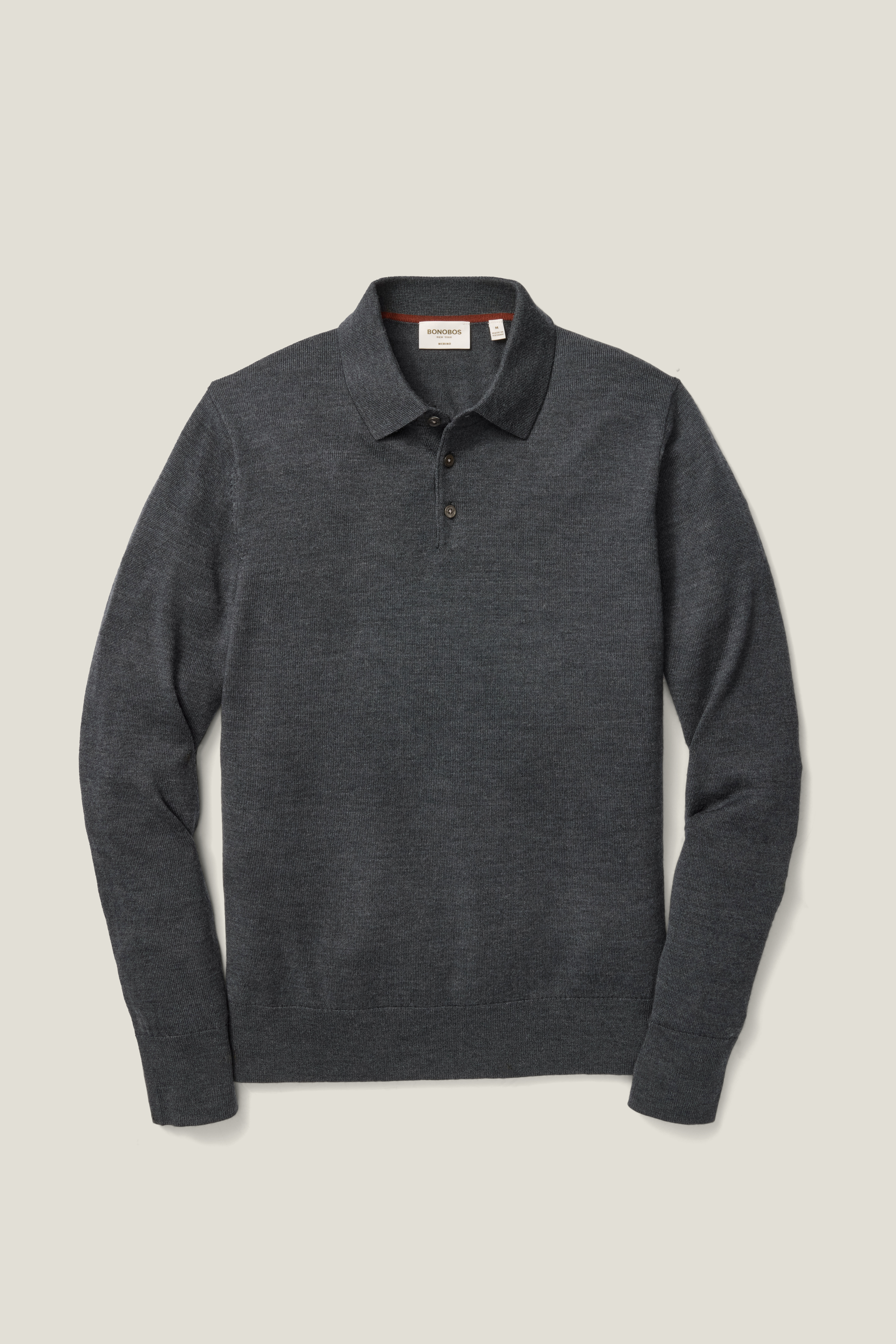Merino Long Sleeve Sweater Polo