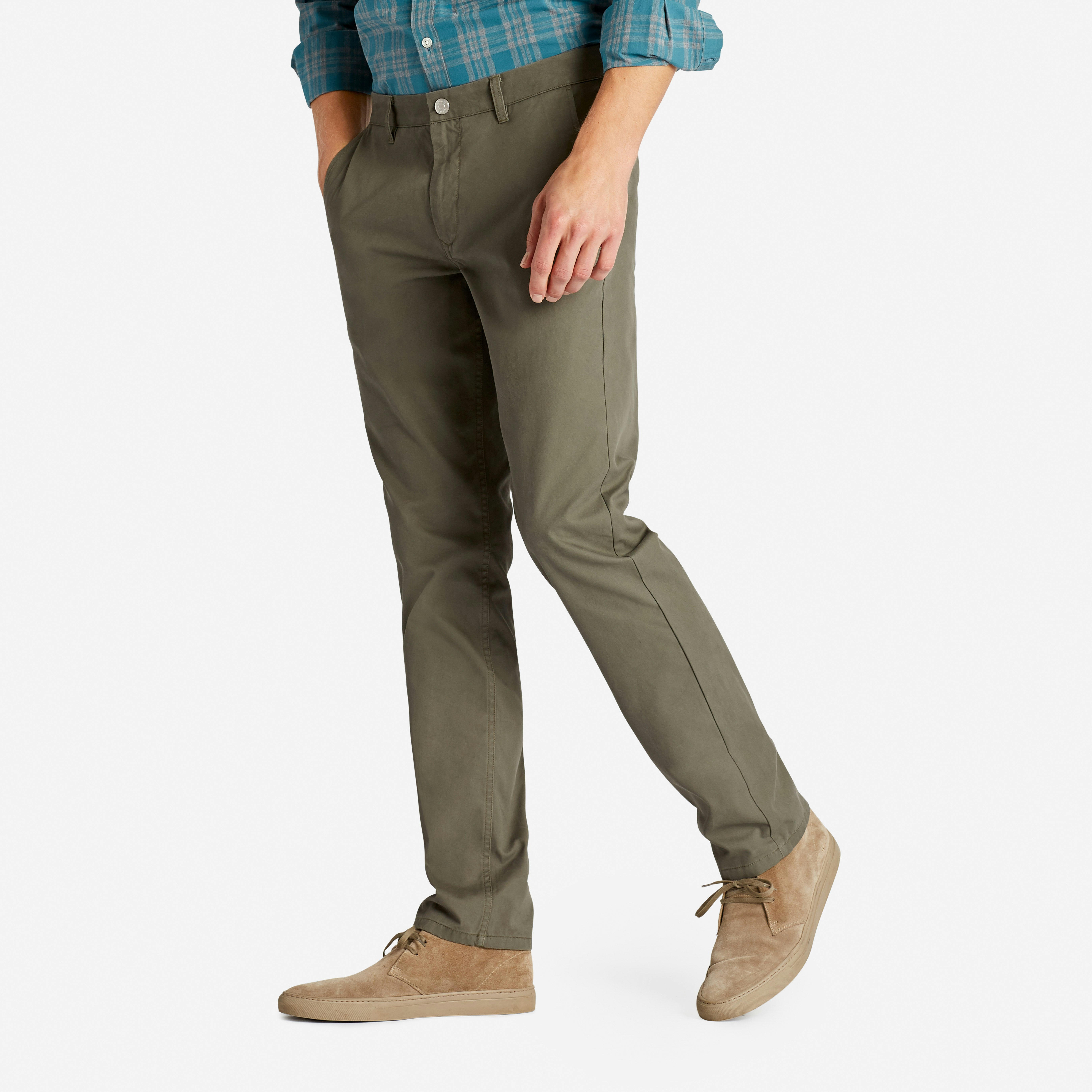 Mens Washed Cotton Chinos | Tailored, Straight, Athletic, Slim Fit ...