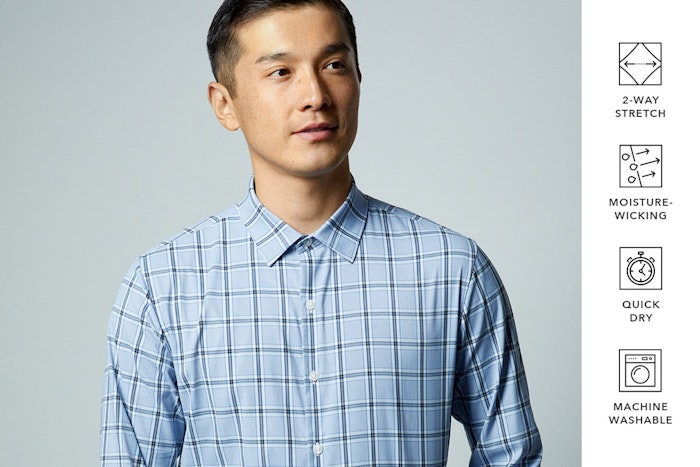 Editorial photo for Tech Button Down Shirts category