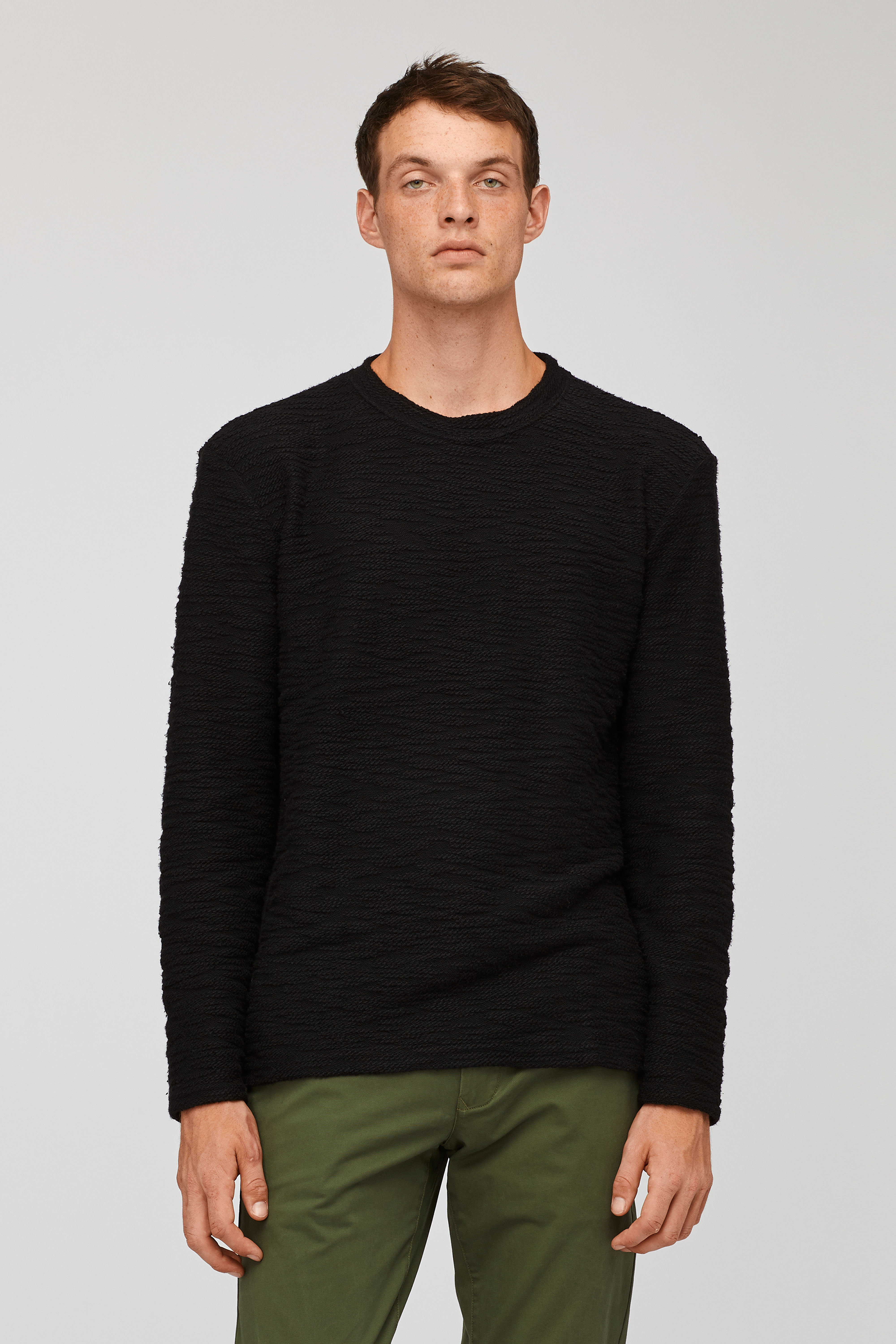 Textured Crew Neck Sweatshirt