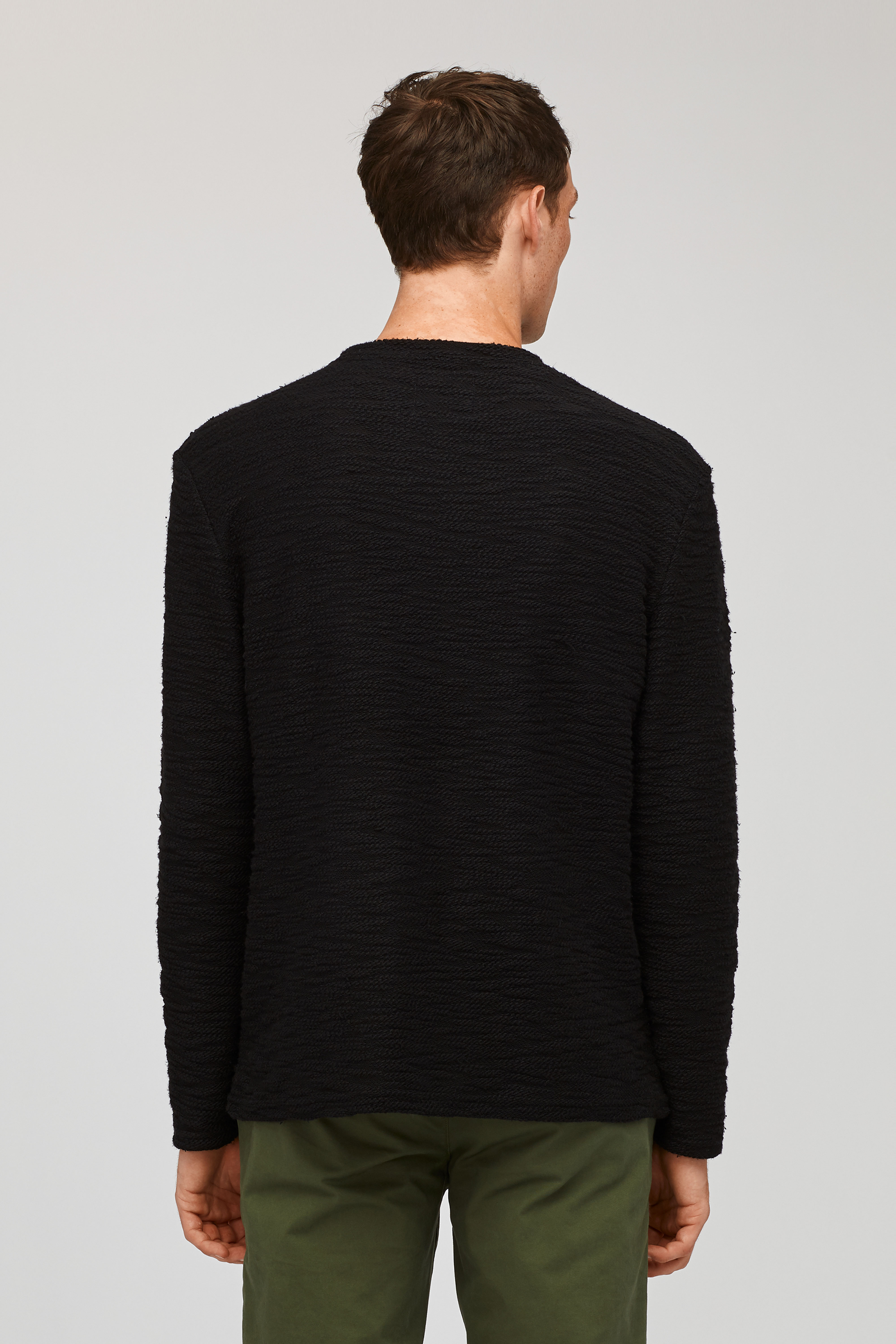 Textured Crew Neck Sweatshirt