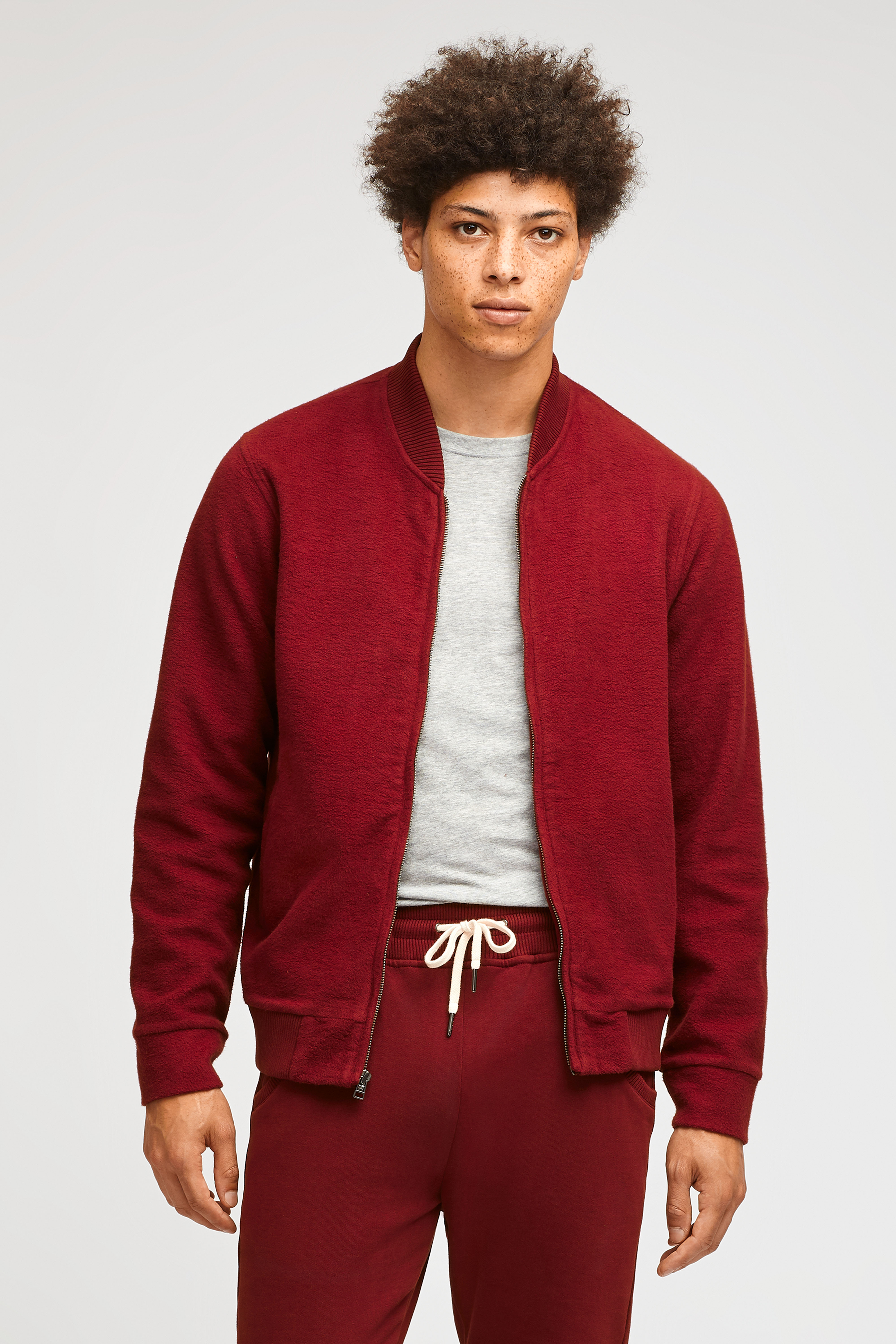 Reverse Fleece Bomber Jacket